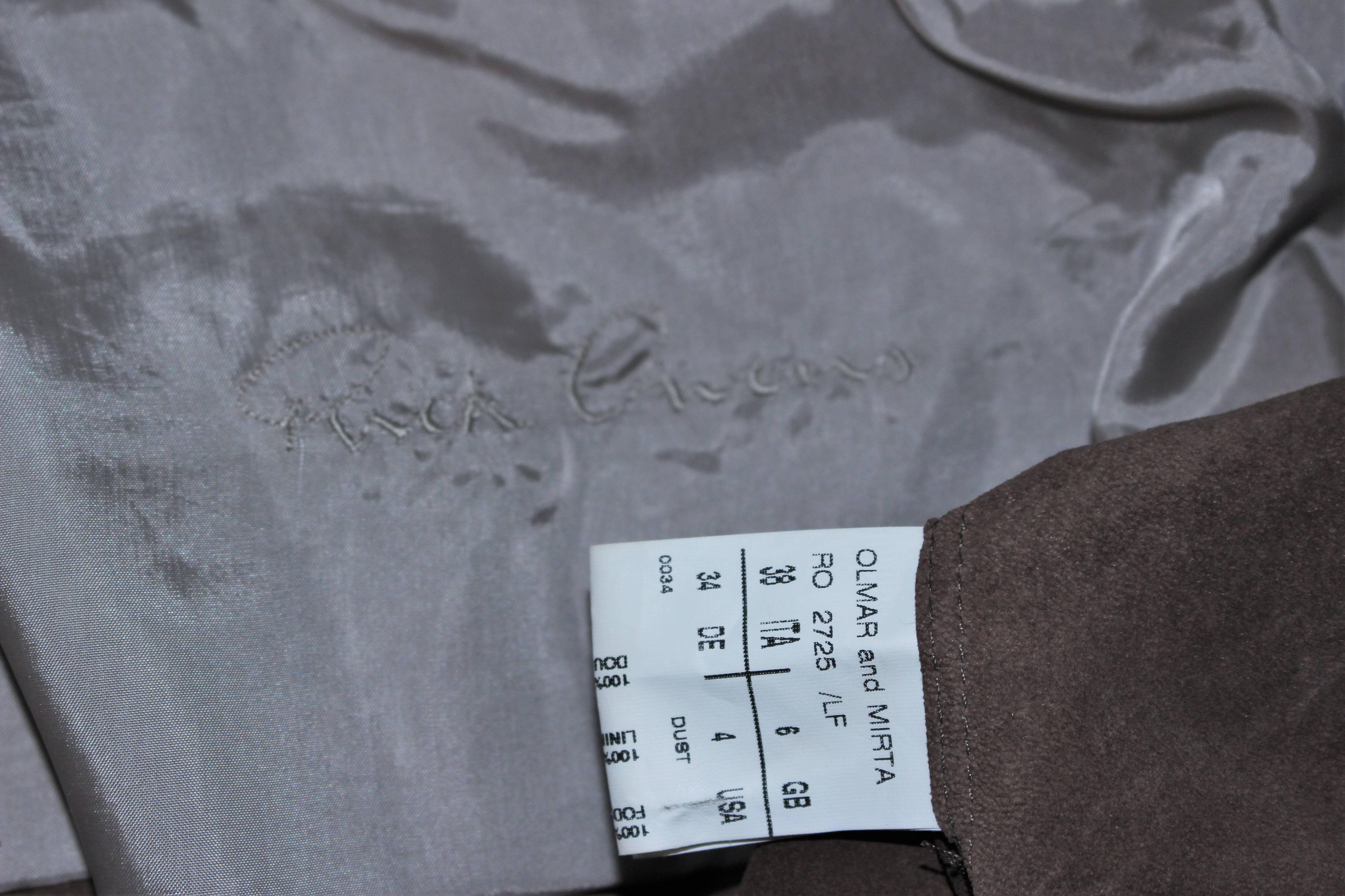 RICK OWENS Braune Lammleder Drapierung Jacke mit plissiertem Rücken Größe 38 im Angebot 5