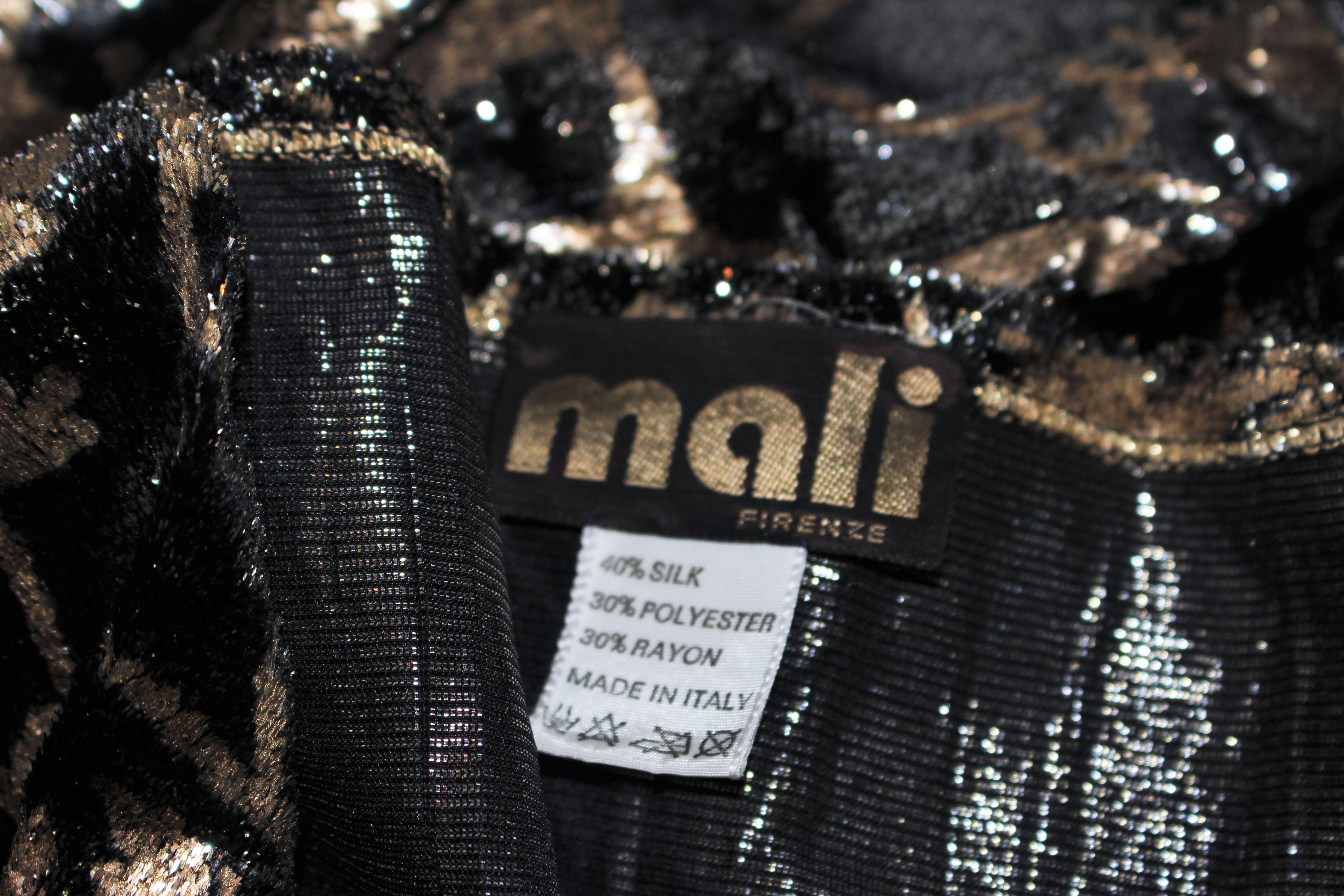 MALI Silk and Velvet Kimono Style Coat with Tassels Size Medium For Sale 5