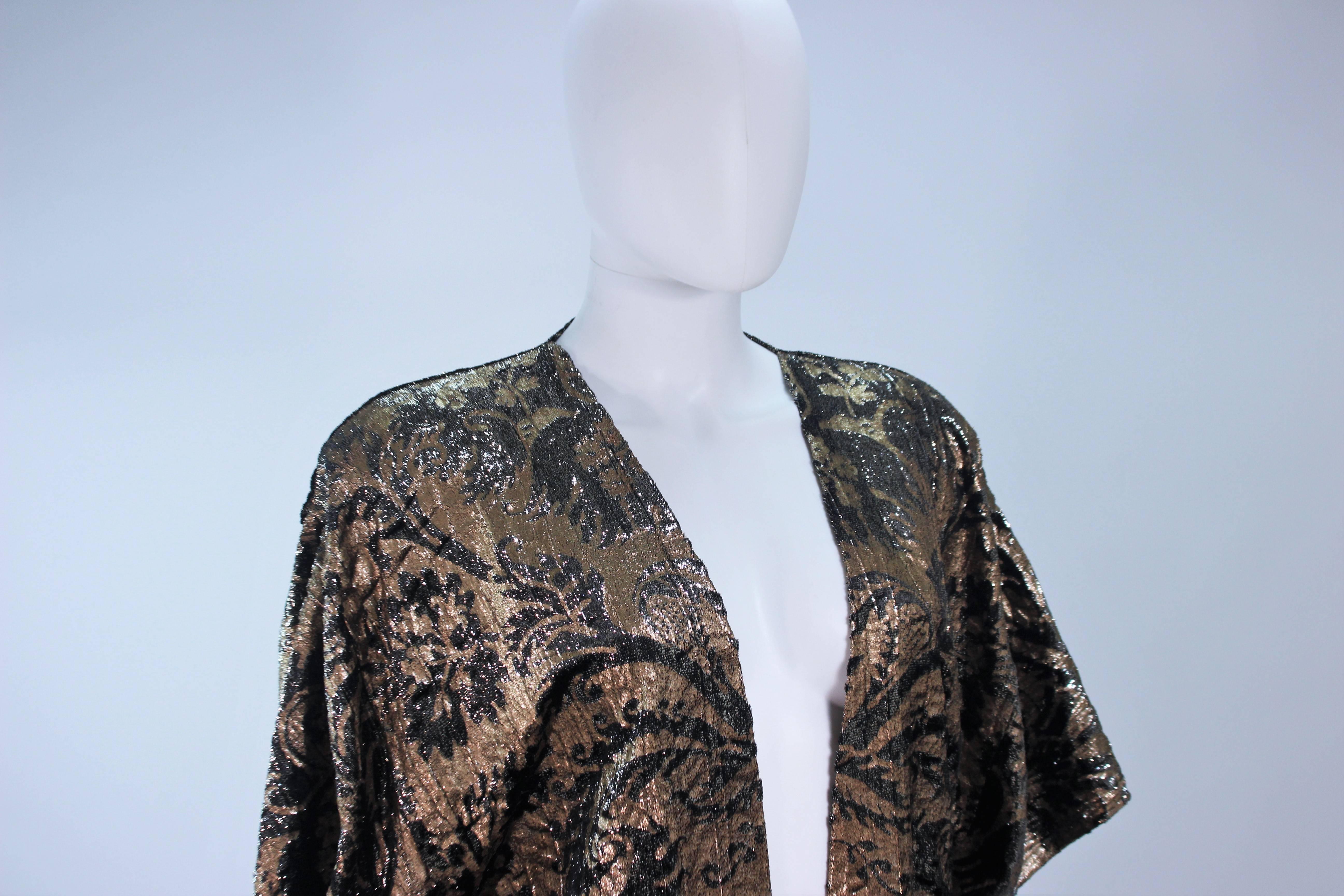 MALI Silk and Velvet Kimono Style Coat with Tassels Size Medium In Excellent Condition For Sale In Los Angeles, CA