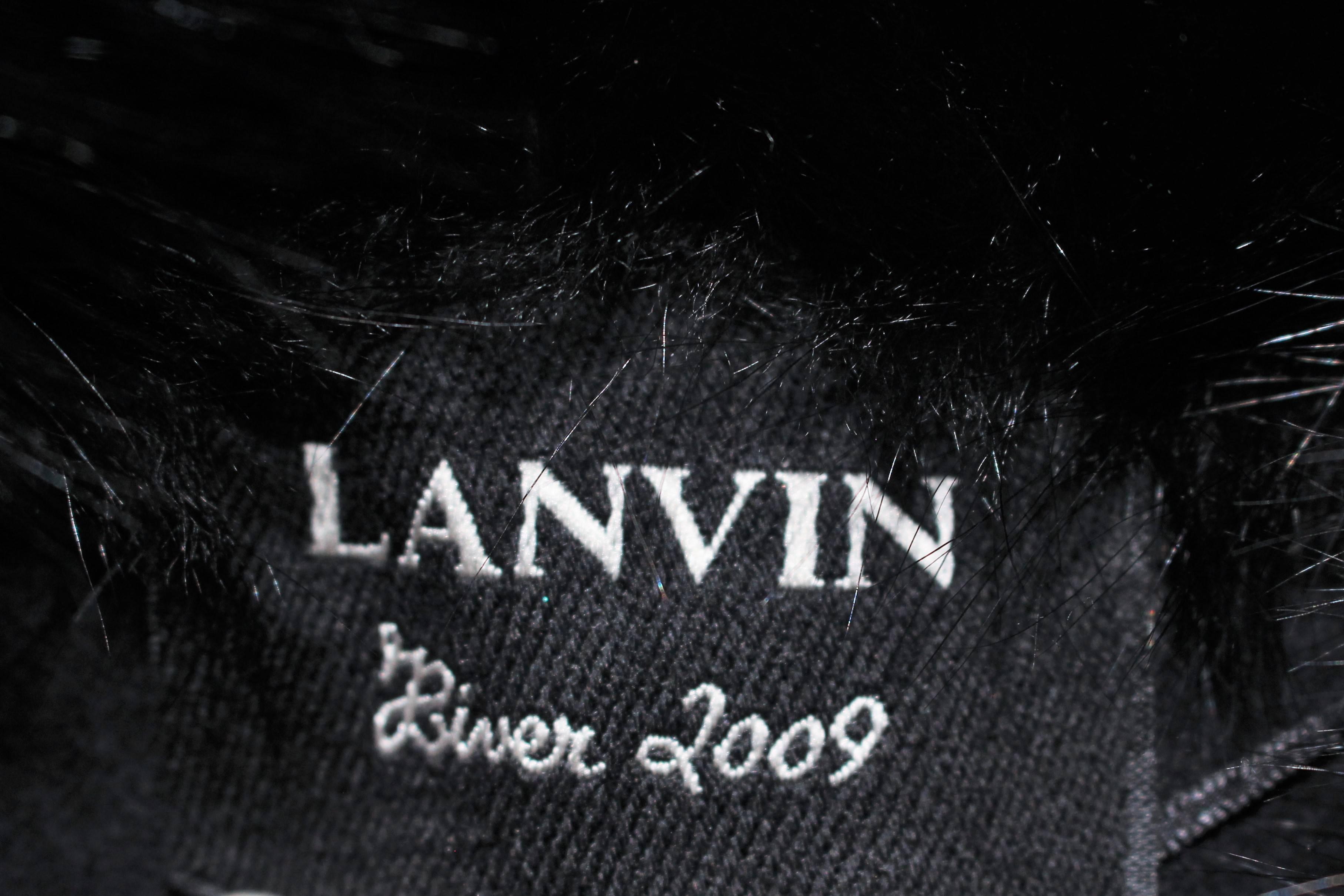 LANVIN Hiver Winter 2009 Black Fisher Fur Collar Wool Fitted Waist Vest Size 38 6