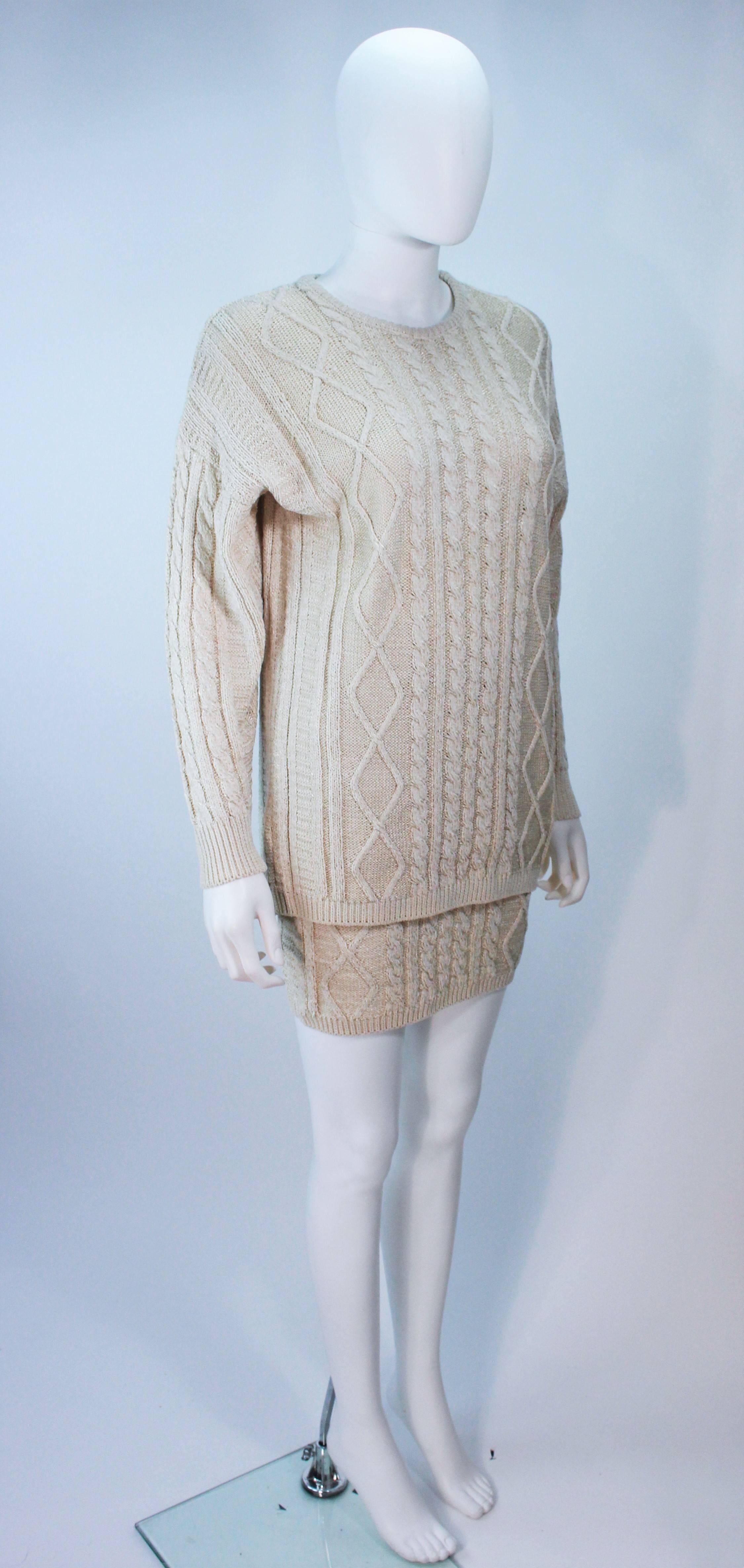 GIANNI VERSACE Cable Knit Set with Pencil Skirt Size 40 42 For Sale at ...