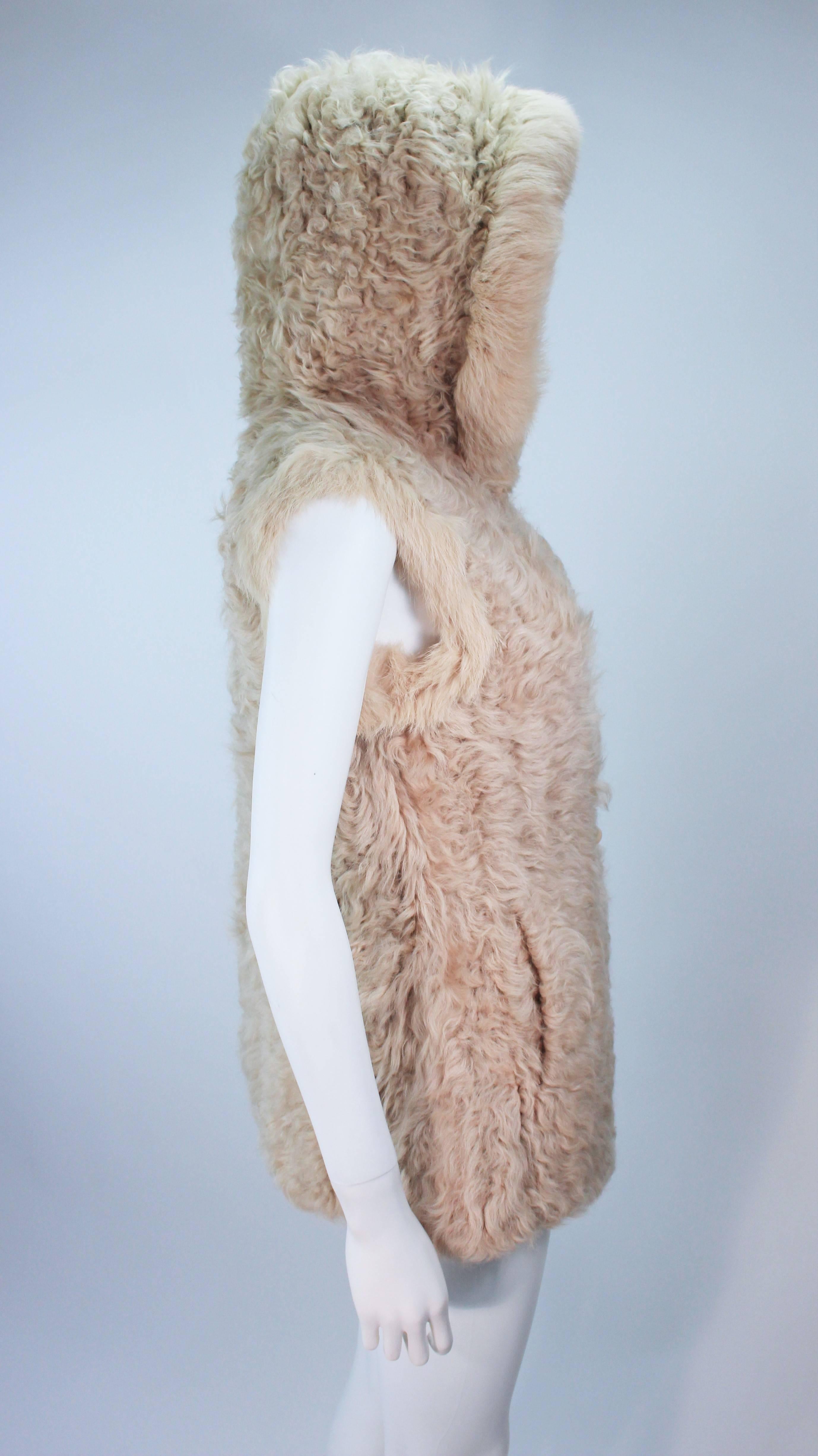 Women's NEIMAN MARCUS Lamb and Rabbit Hooded Vest Size Medium