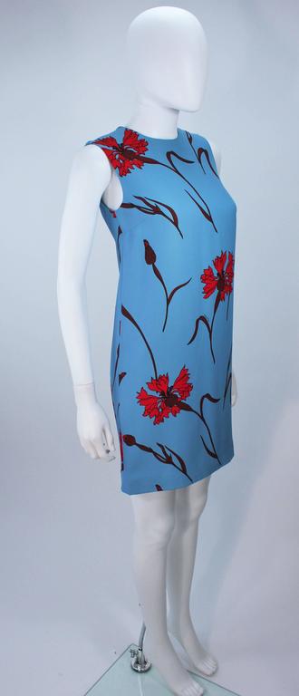 MIU MIU Blue with Red Floral Print Shift Dress Size 36 NWT at 1stDibs | miu  miu floral dress, red floral shift dress, miu miu blue dress