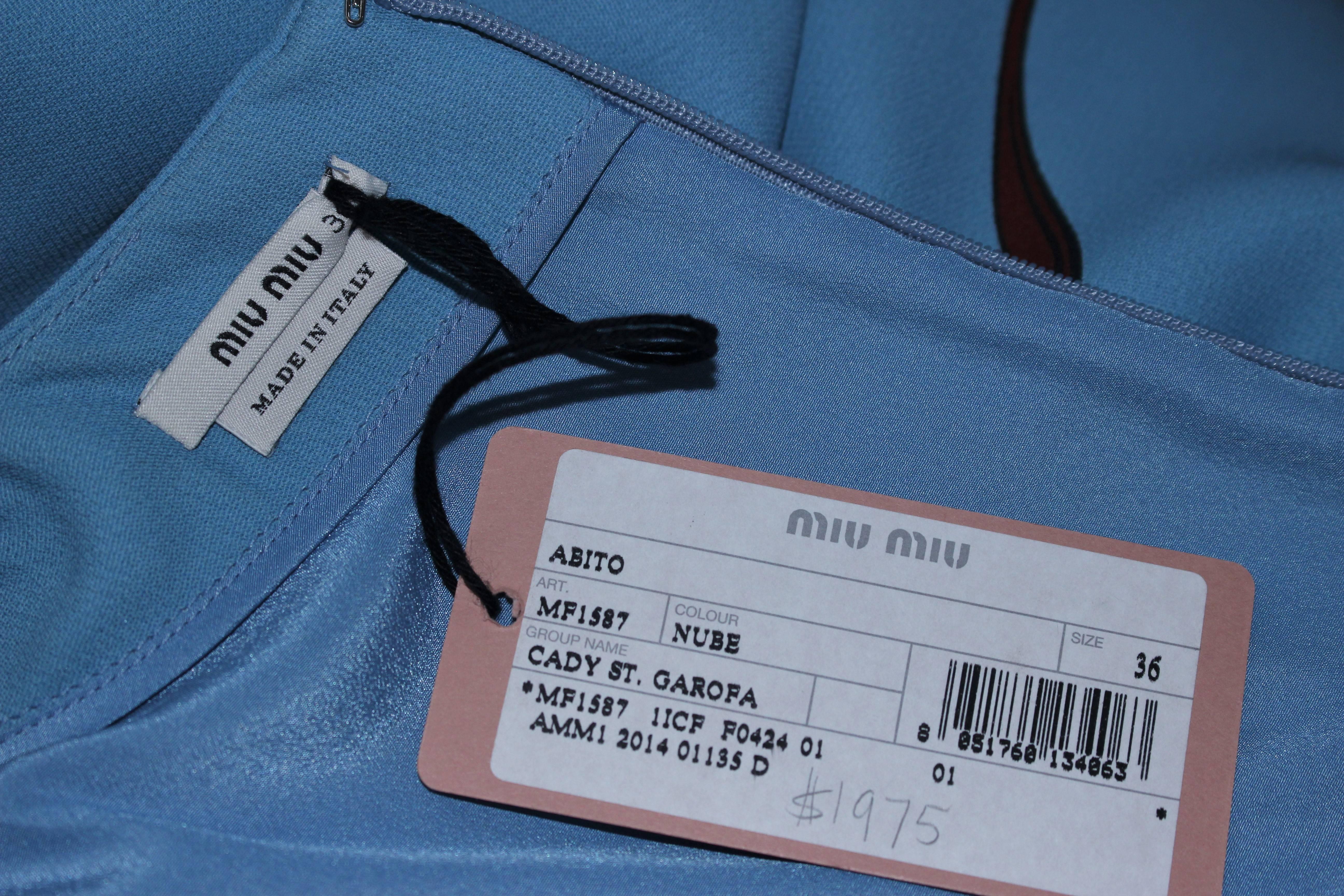 MIU MIU Blue with Red Floral Print Shift Dress Size 36 NWT 3