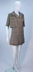 PRADA Linen Shift Dress and Cropped Jacket Ensemble Size 36 38