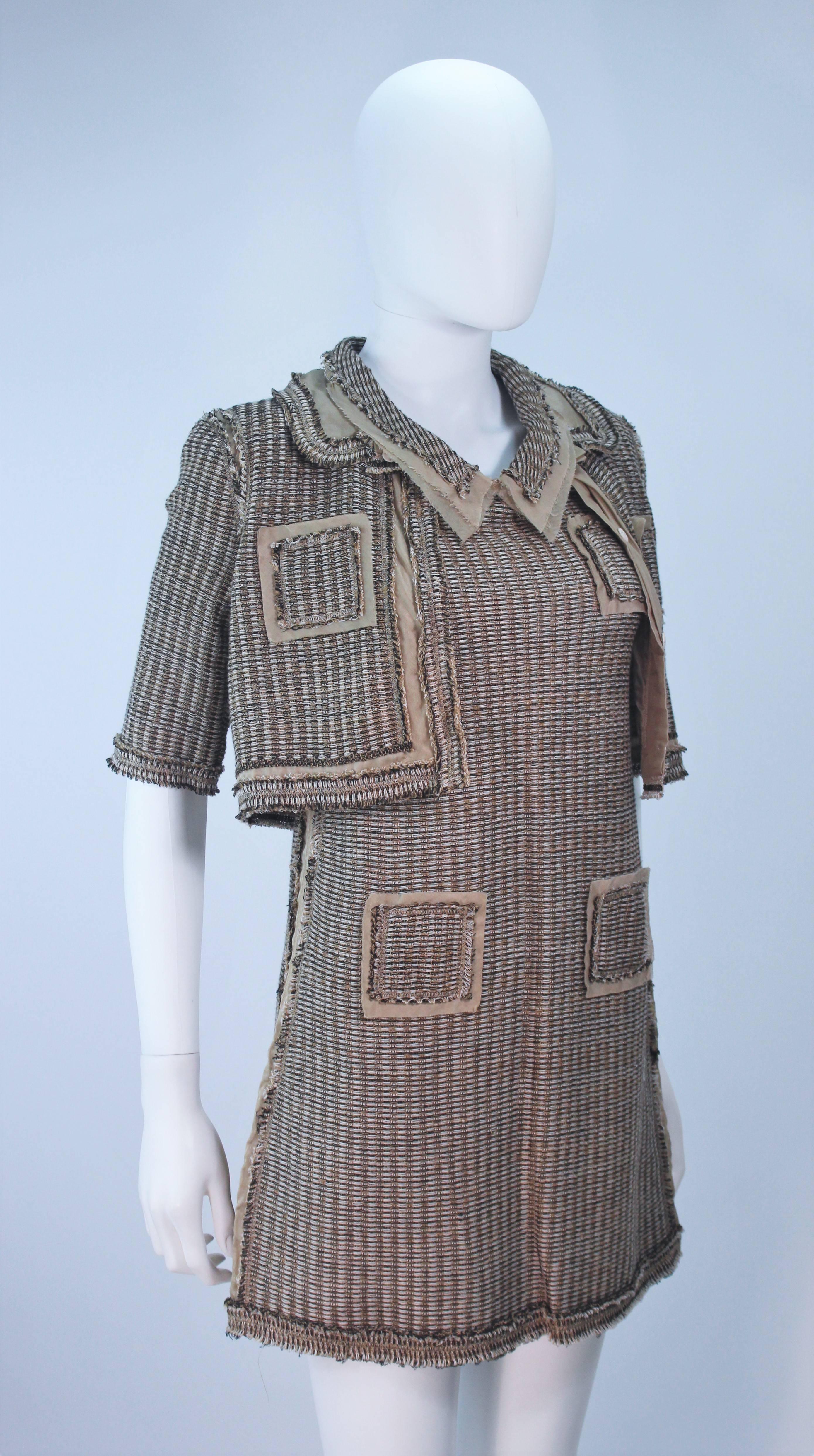 PRADA Linen Shift Dress and Cropped Jacket Ensemble Size 36 38 1