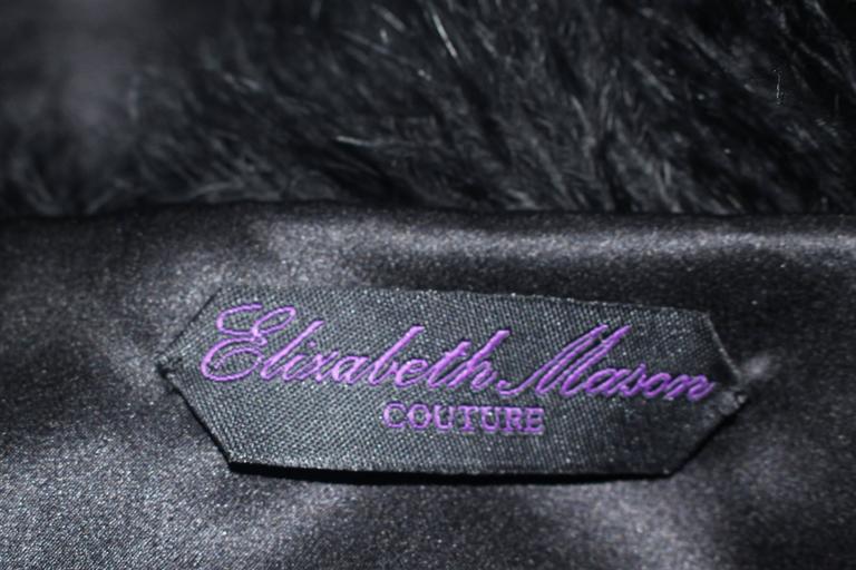 ELIZABETH MASON COUTURE Black Silk Marabou Caplet with Tassels For Sale ...