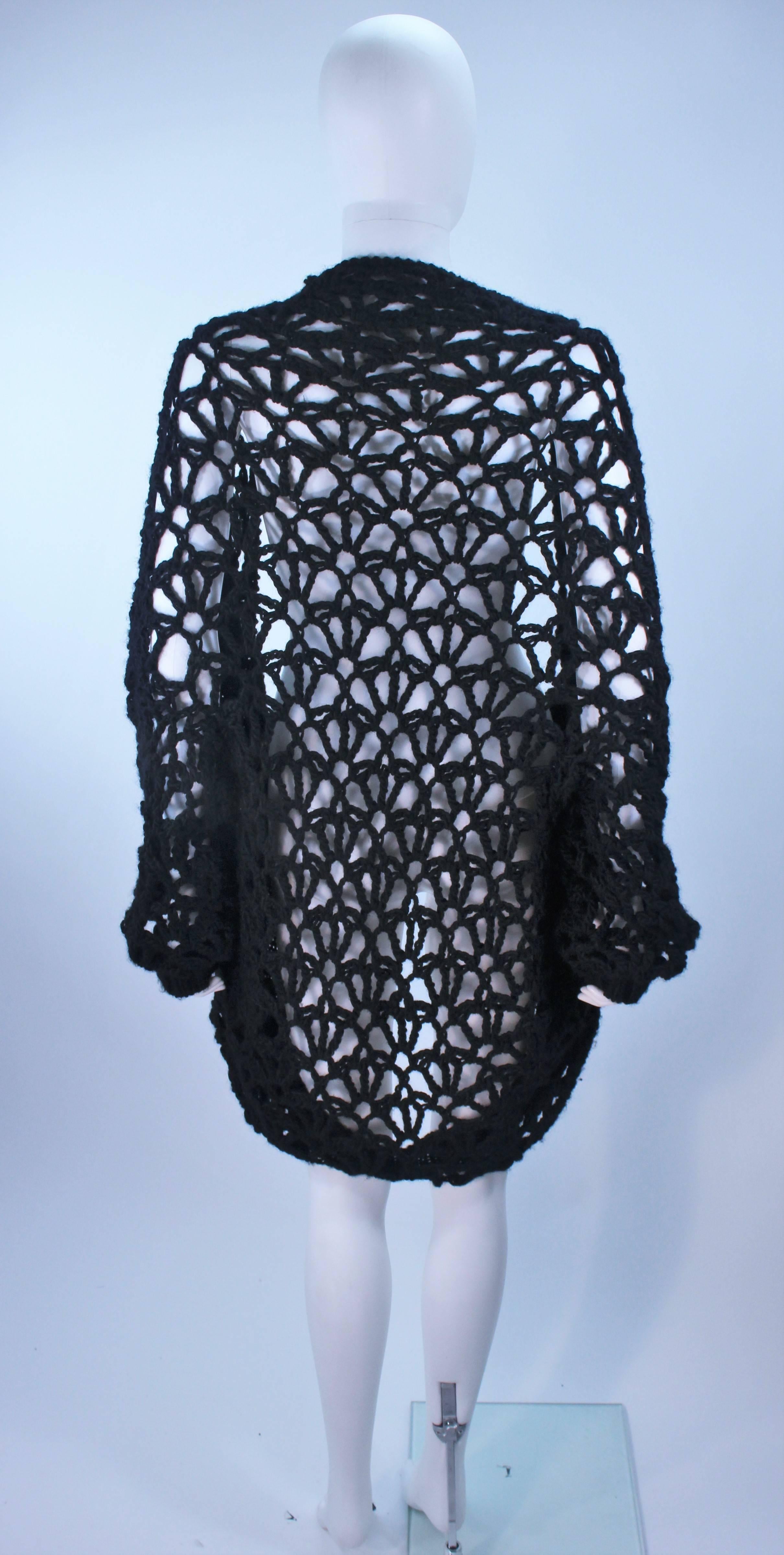 YOHJI YAMAMOTO Black Wide Knit Cardigan Size Small Medium For Sale 6