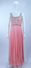1960's Pink Gown with Embellished bodice and Jersey Skirt Size 2