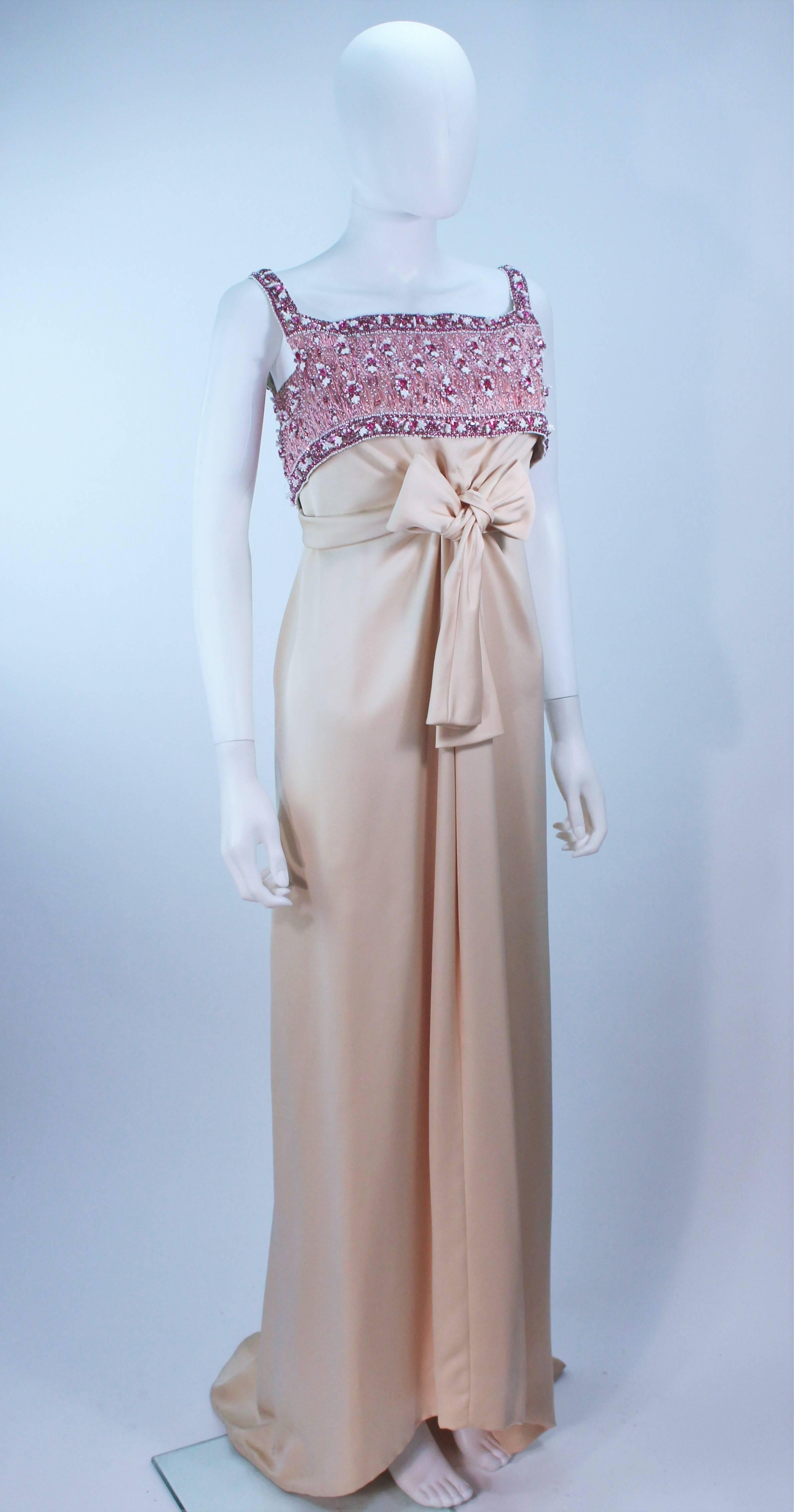 Brown GIVENCHY HAUTE COUTURE Lesage Paris Betsy Bloomingdale Hand Beaded 1960s Gown 0  For Sale