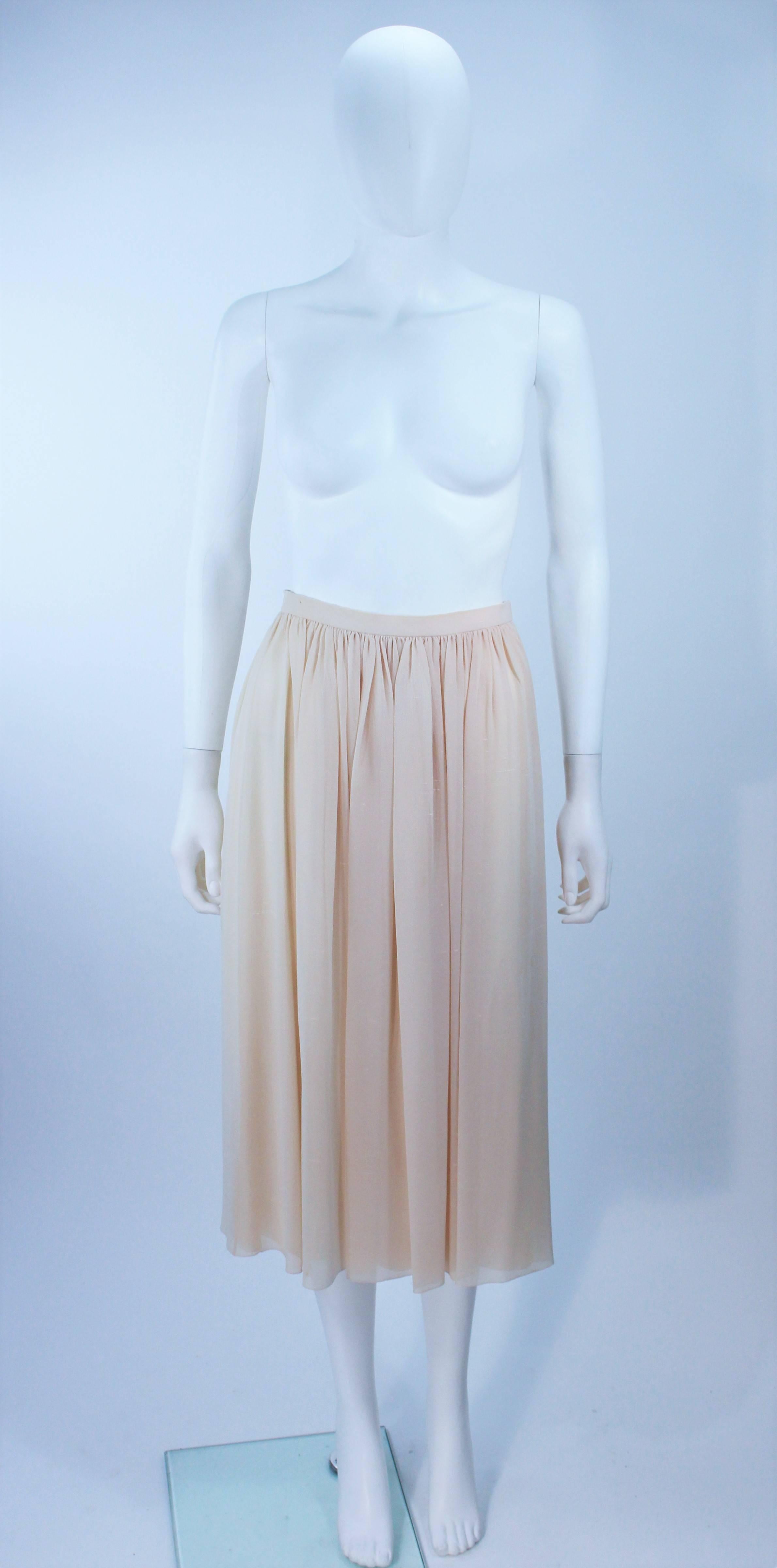 CHRISTIAN DIOR COUTURE Betsy Bloomingdale Silk Chiffon Skirt & Blouse Set Size 2 For Sale 1