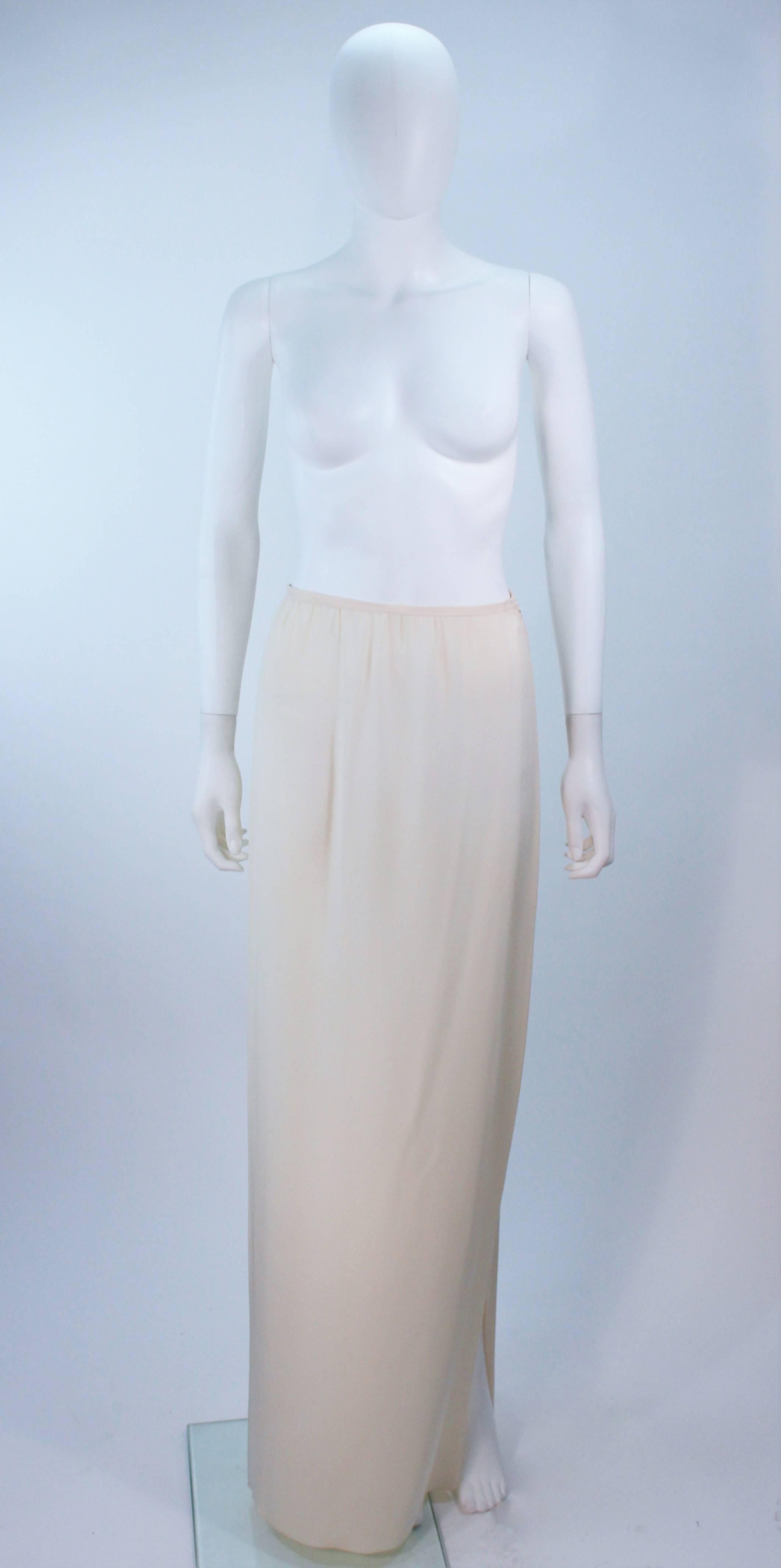 CHRISTIAN DIOR COUTURE Provenance Betsy Bloomingdale Nude Silk Chiffon Gown  For Sale 1