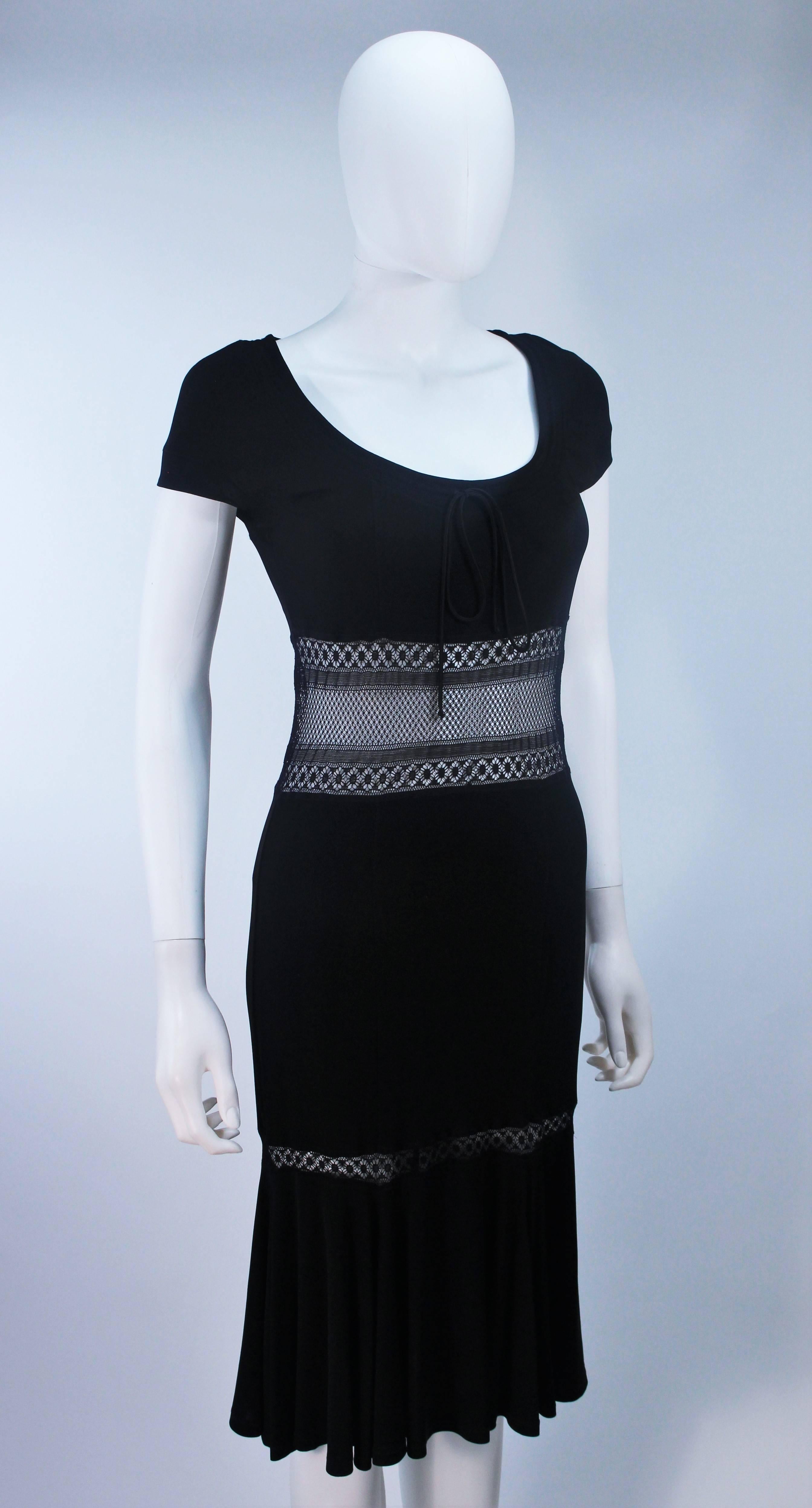 BLUMARINE Black Stretch Jersey with Lace Details Size 42 2
