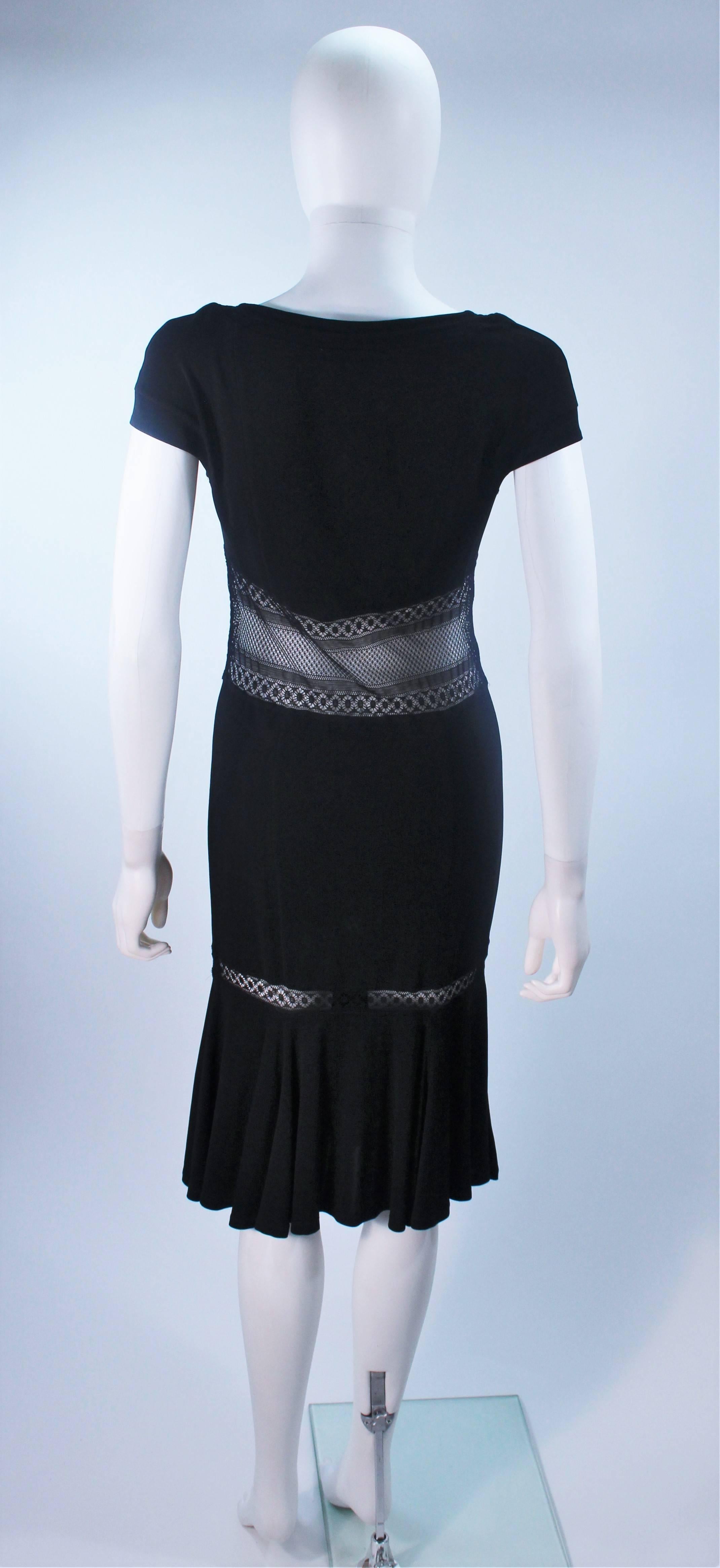 BLUMARINE Black Stretch Jersey with Lace Details Size 42 5