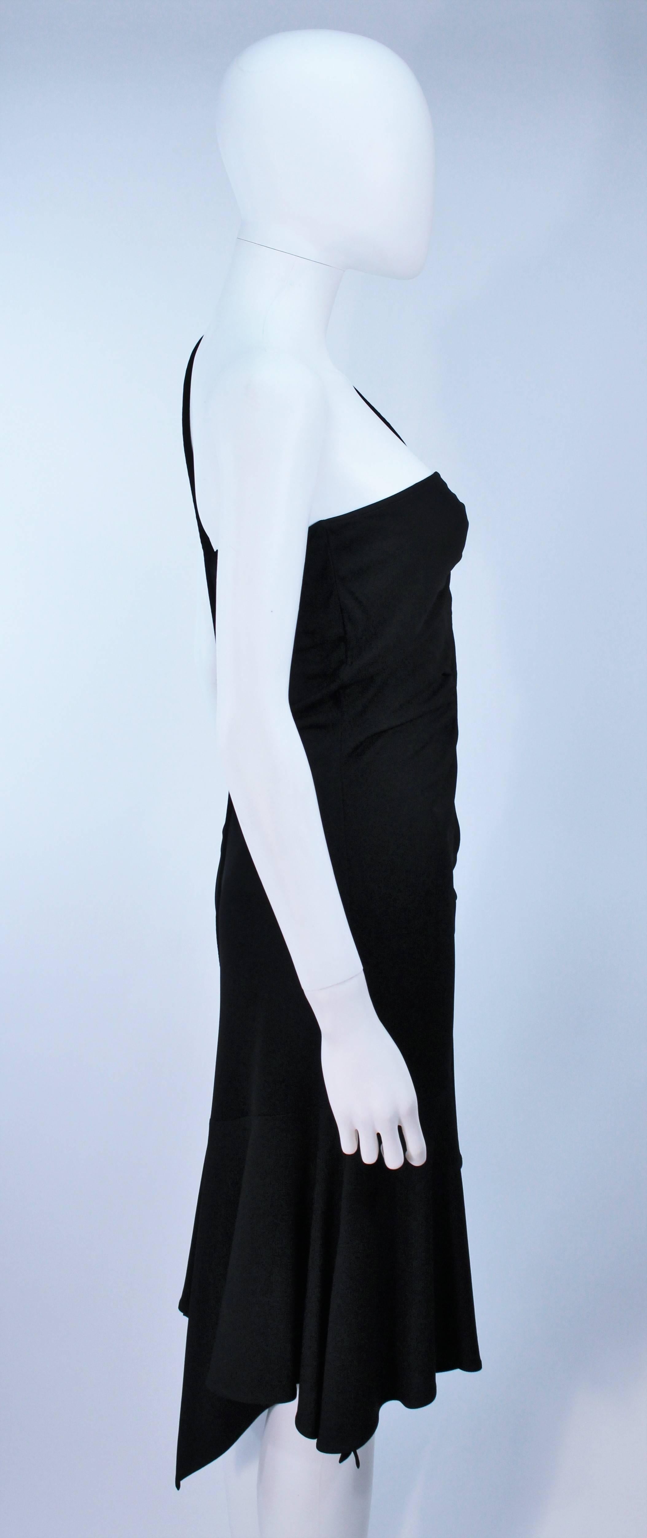 VERSACE Black Asymmetrical Jersey Dress Size 42  3