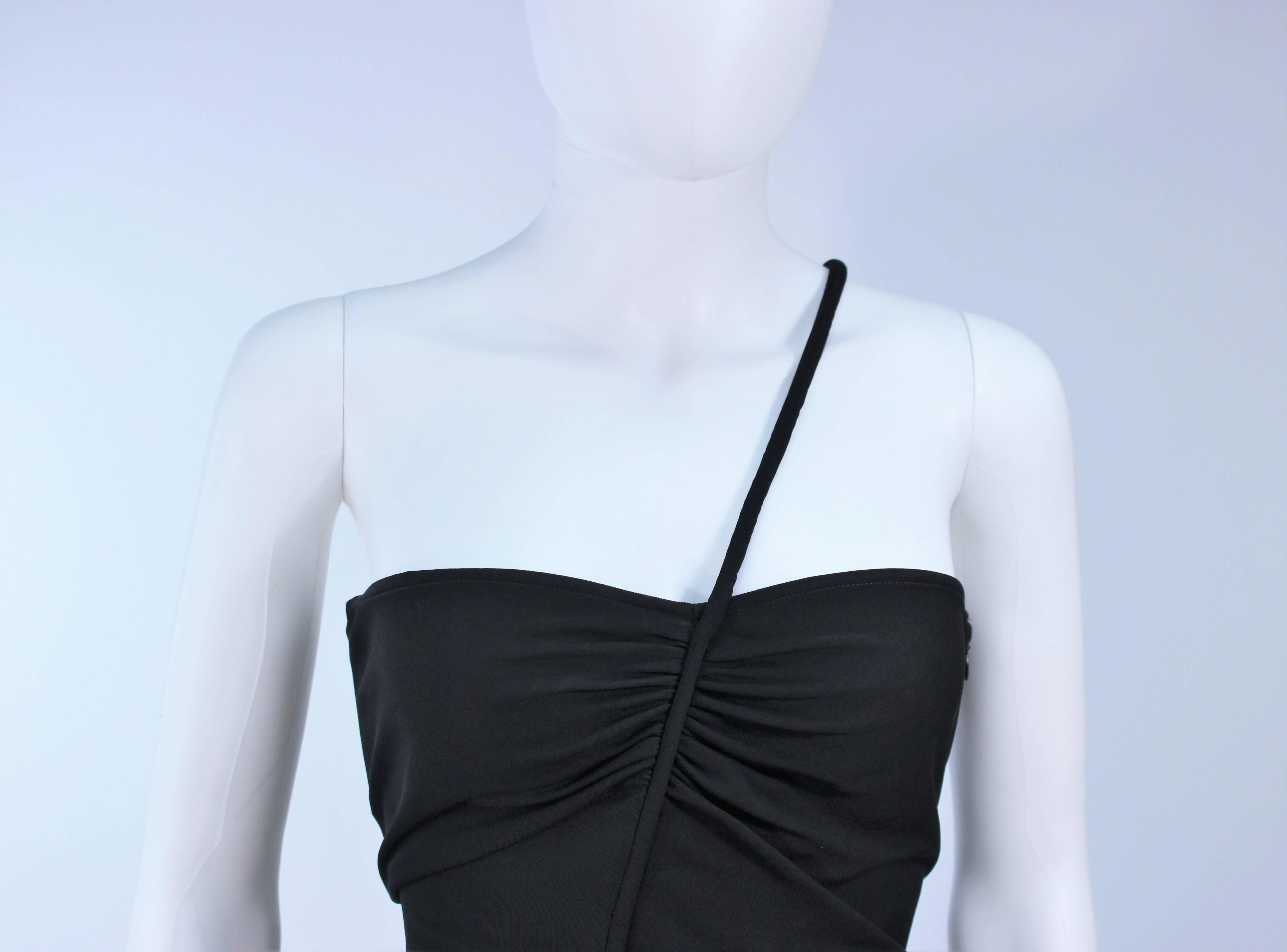 Women's VERSACE Black Asymmetrical Jersey Dress Size 42 