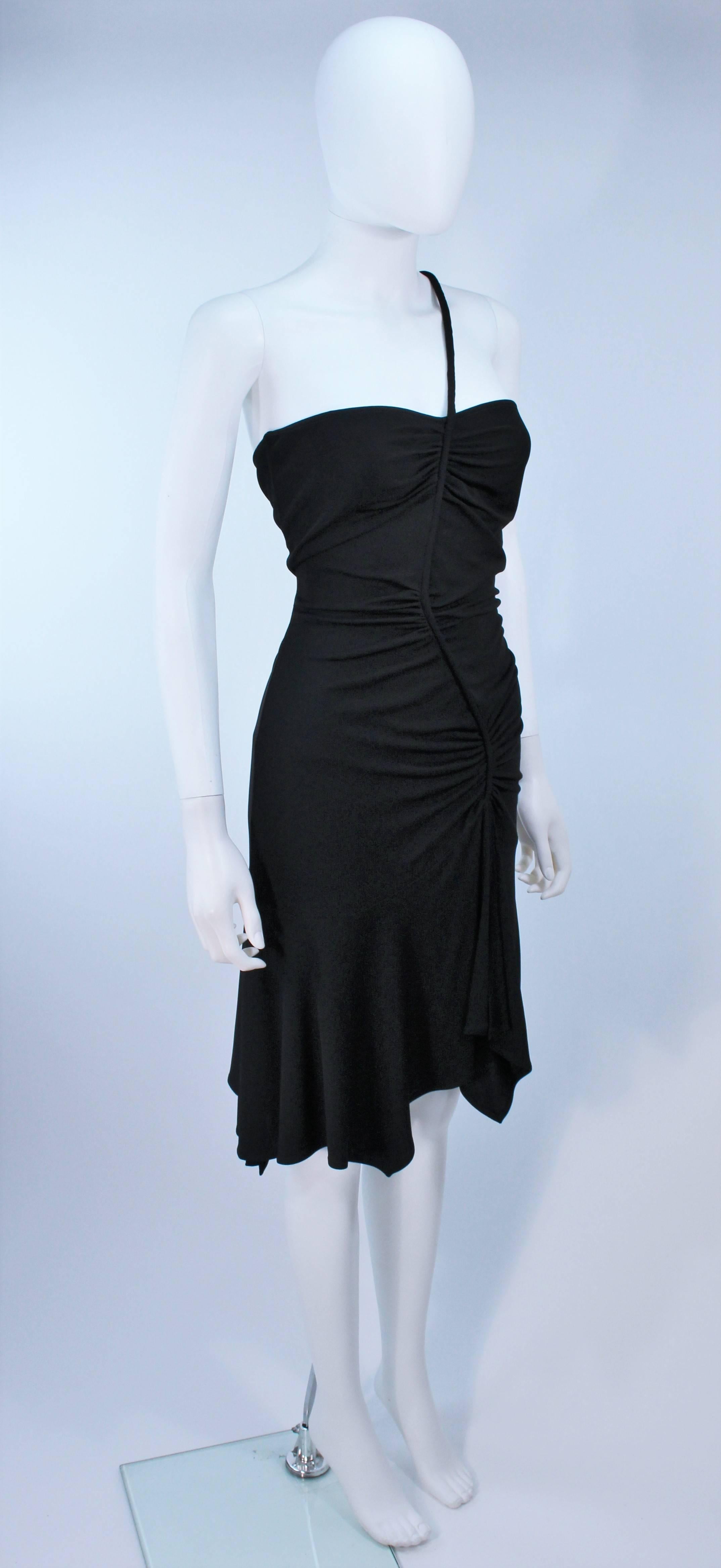 VERSACE Black Asymmetrical Jersey Dress Size 42  1