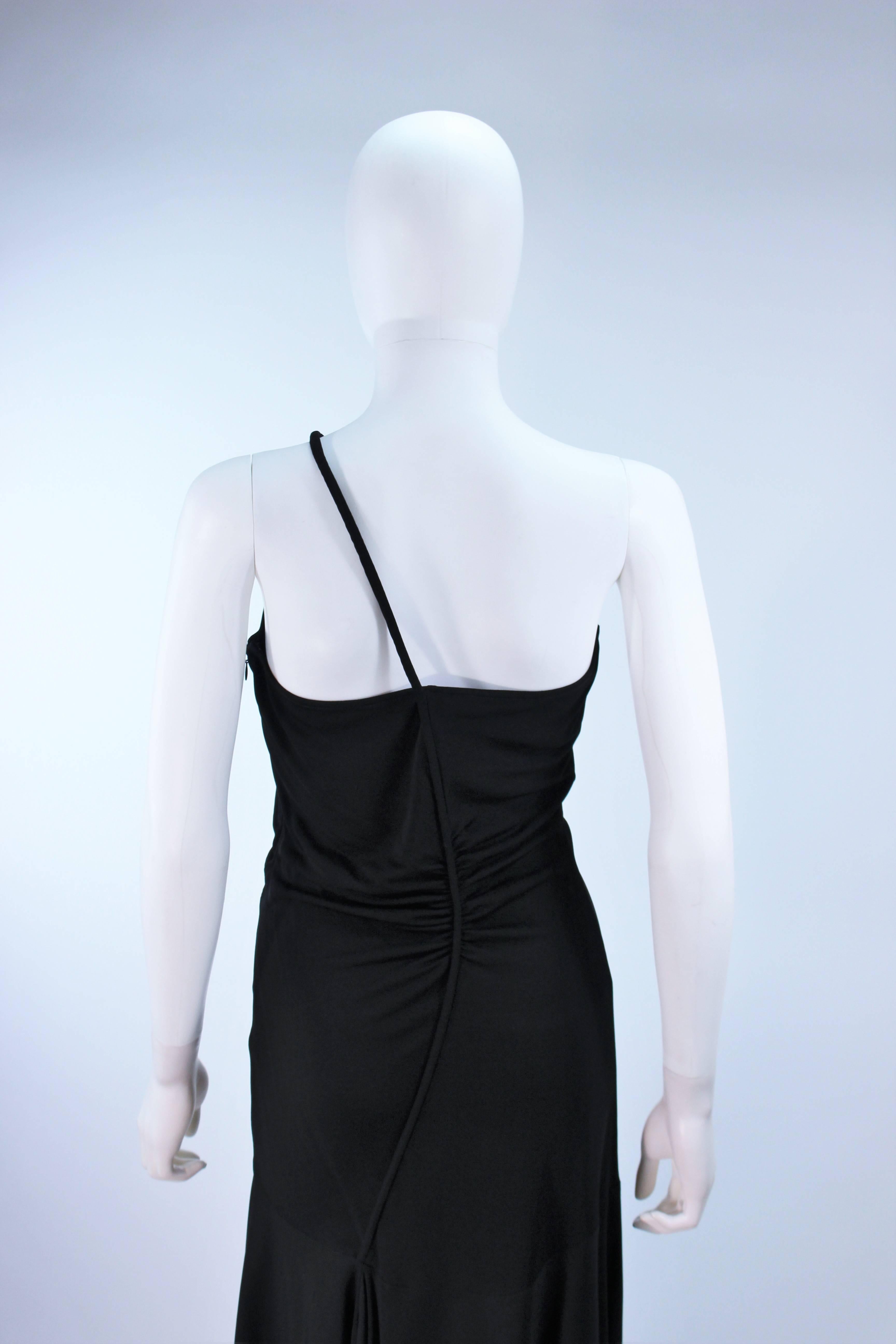 VERSACE Black Asymmetrical Jersey Dress Size 42  5