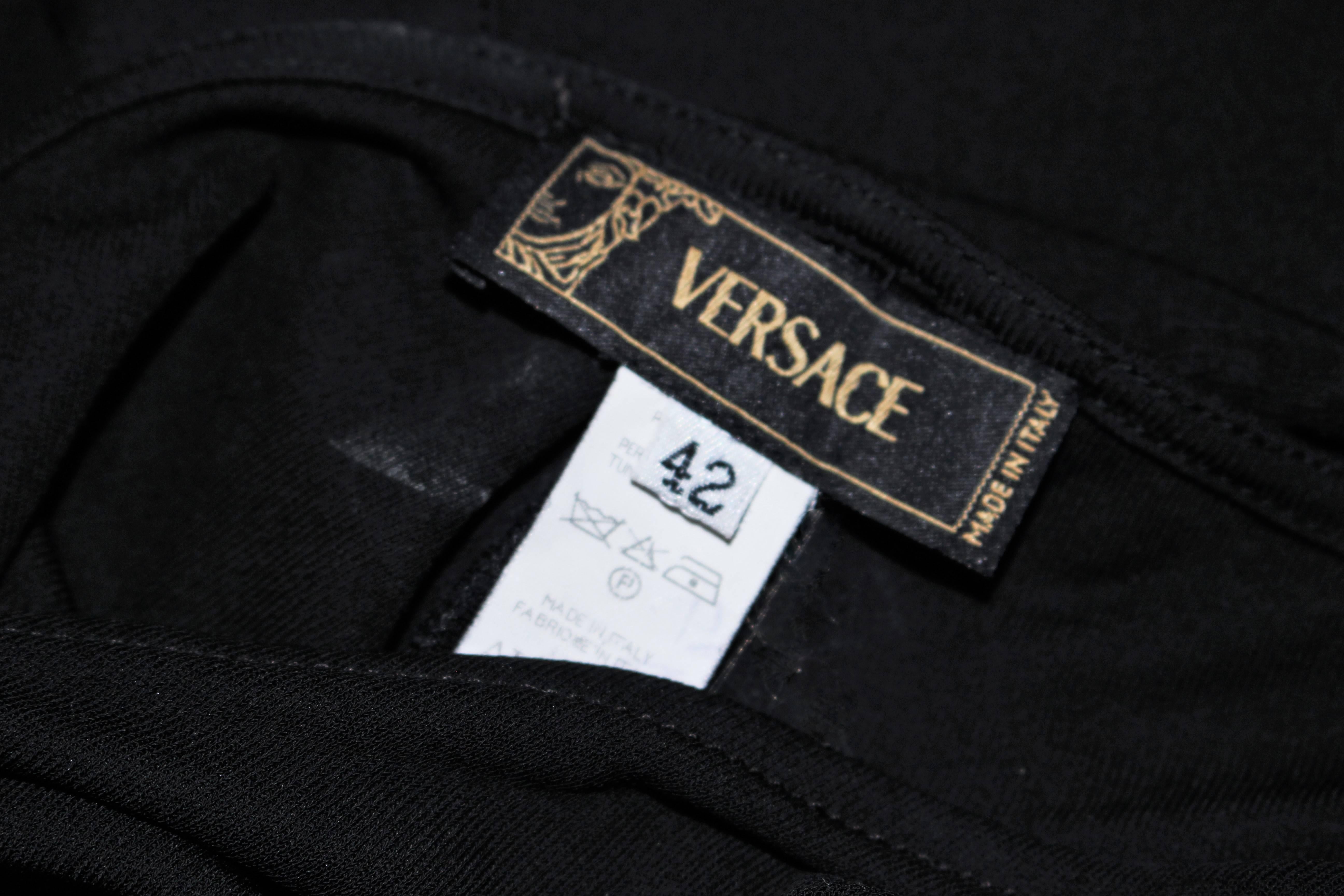 VERSACE Black Asymmetrical Jersey Dress Size 42  6