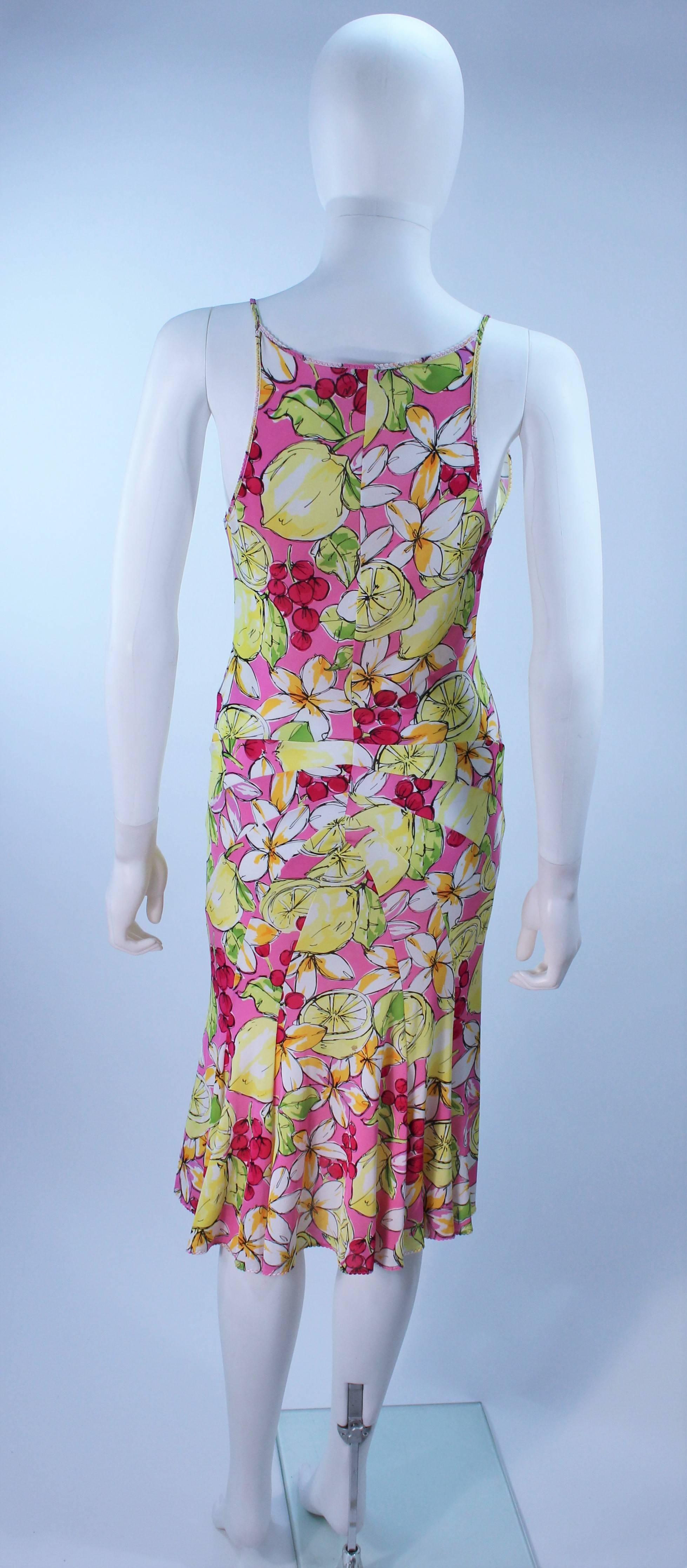 BLUMARINE Light Weight Stretch Cherry & Lemon Print Dress Size 40 3