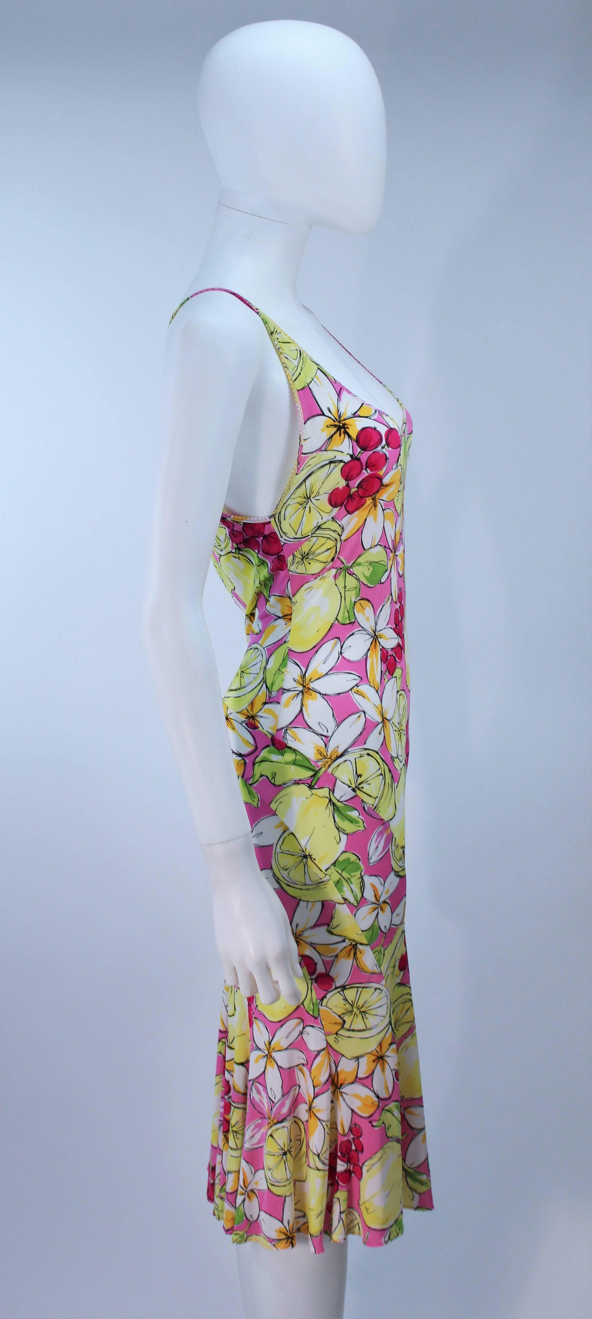 BLUMARINE Light Weight Stretch Cherry & Lemon Print Dress Size 40 2