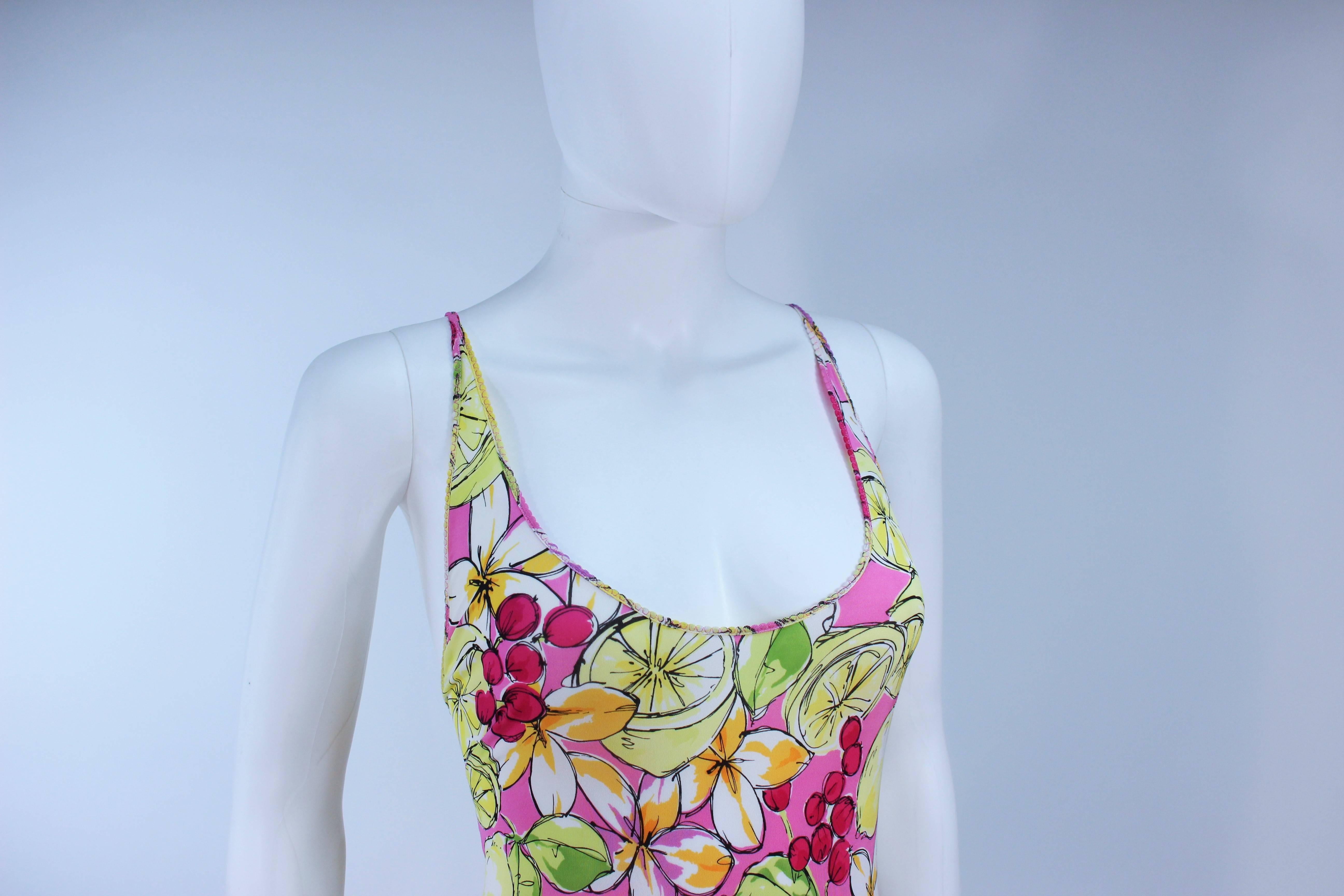 BLUMARINE Light Weight Stretch Cherry & Lemon Print Dress Size 40 1