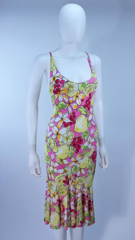 BLUMARINE Light Weight Stretch Cherry and Lemon Print Dress Size 40 at ...