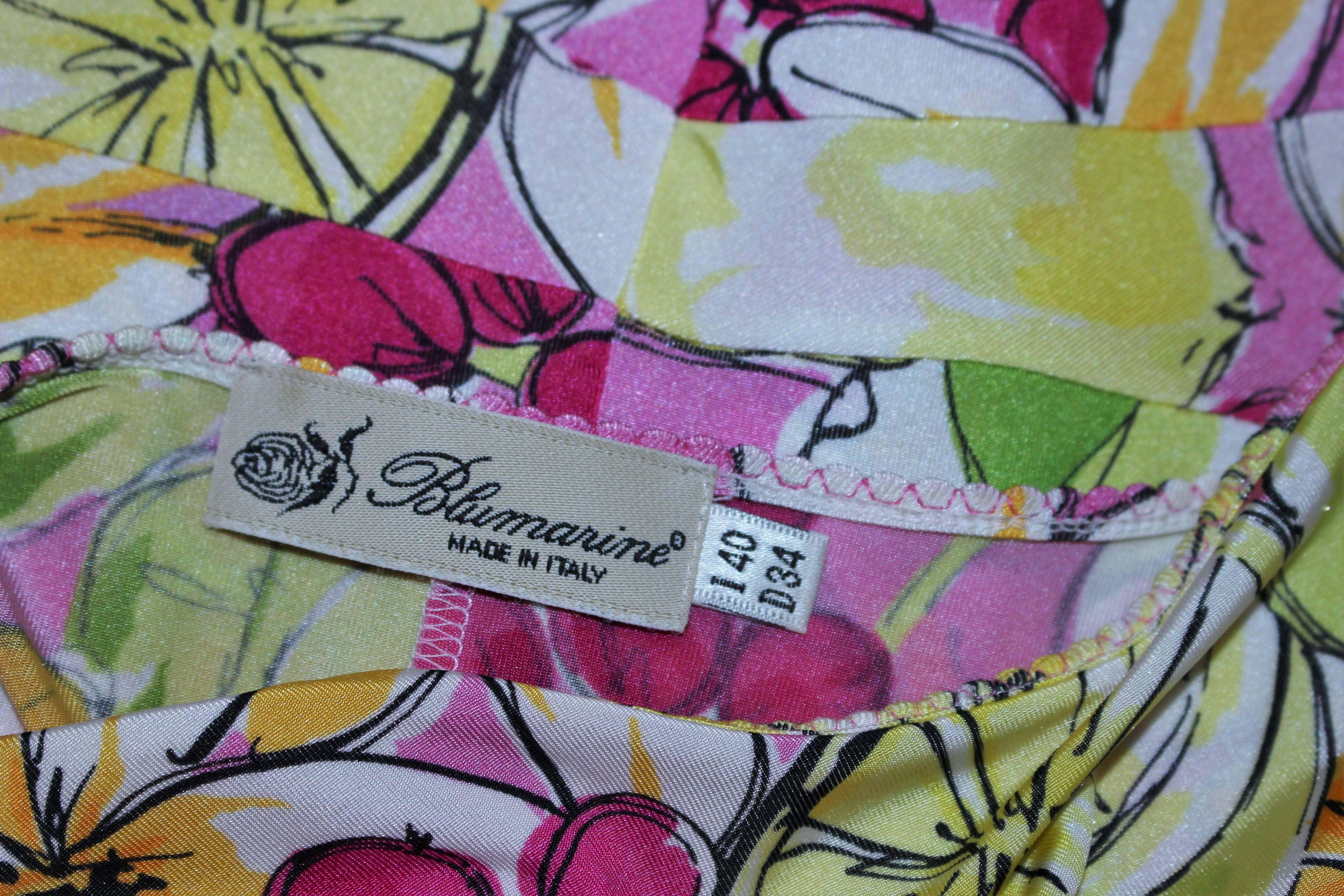 BLUMARINE Light Weight Stretch Cherry & Lemon Print Dress Size 40 4