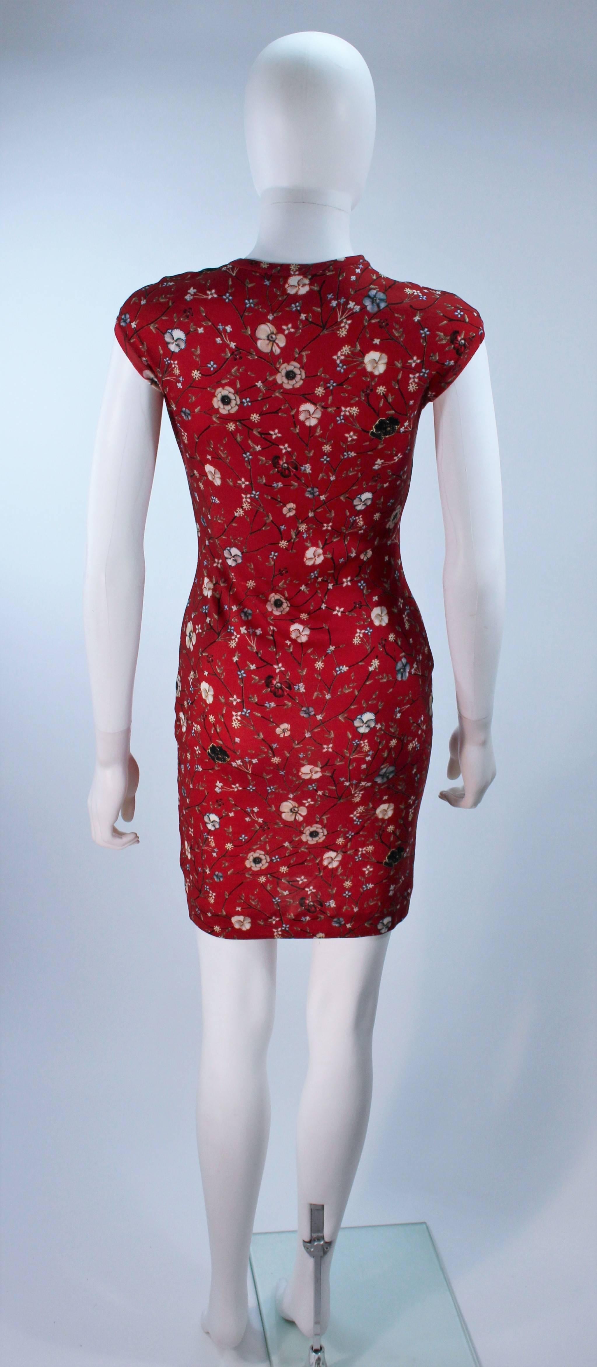 ALEXANDER MCQUEEN Floral Print Stretch Wool Dress Size S 5