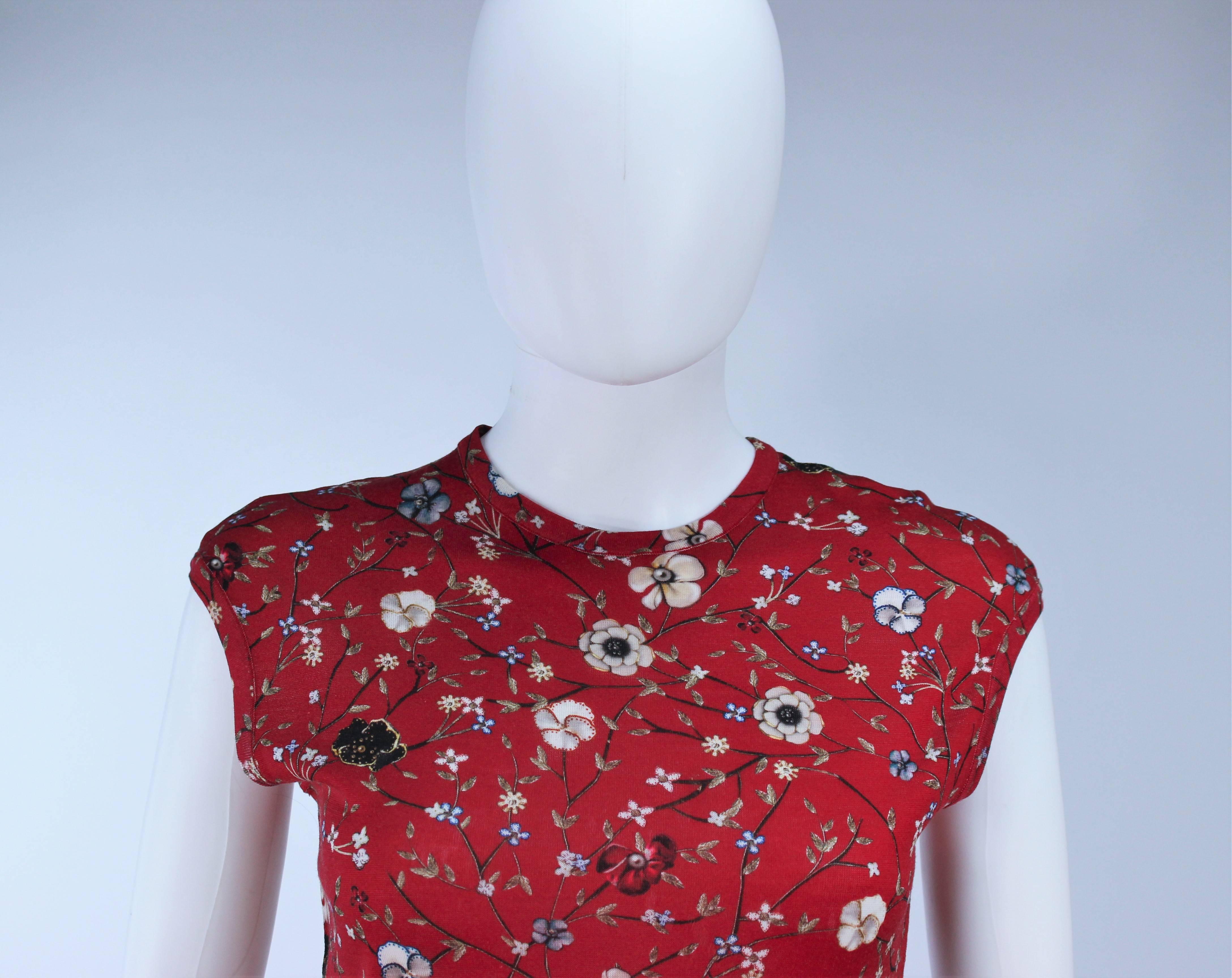 Women's ALEXANDER MCQUEEN Floral Print Stretch Wool Dress Size S