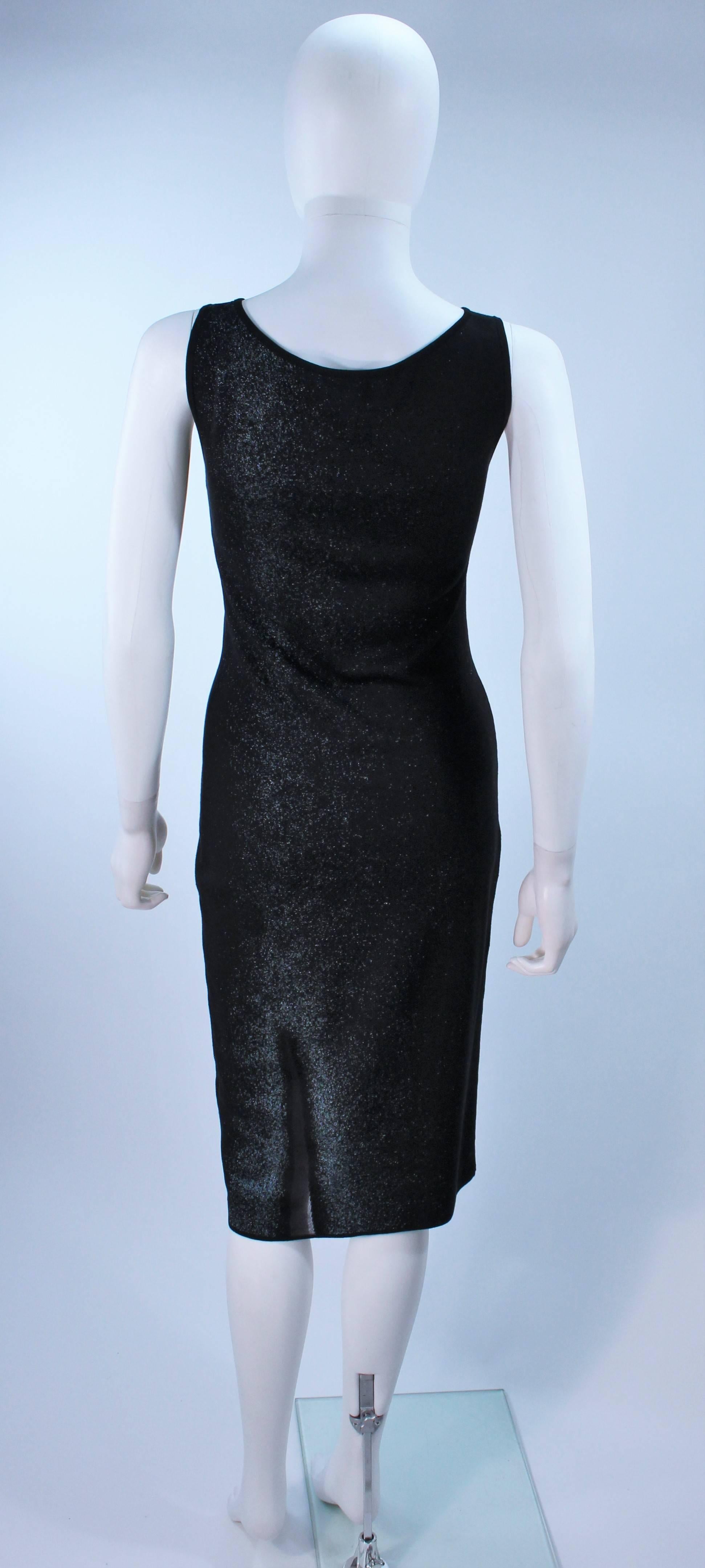 PORTS Black and Navy Metallic Stretch Dress with Sheer Detailing Size XS For Sale 4