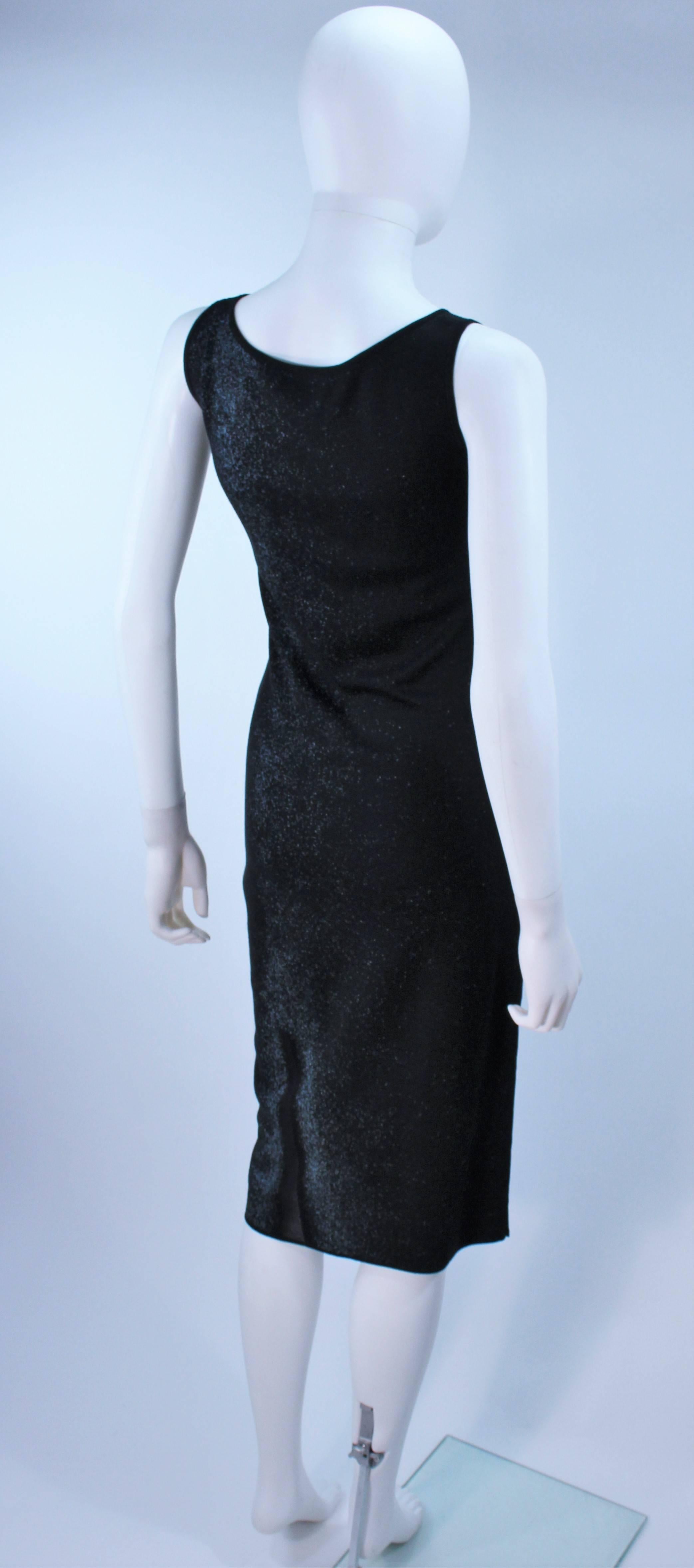 PORTS Black and Navy Metallic Stretch Dress with Sheer Detailing Size XS For Sale 3
