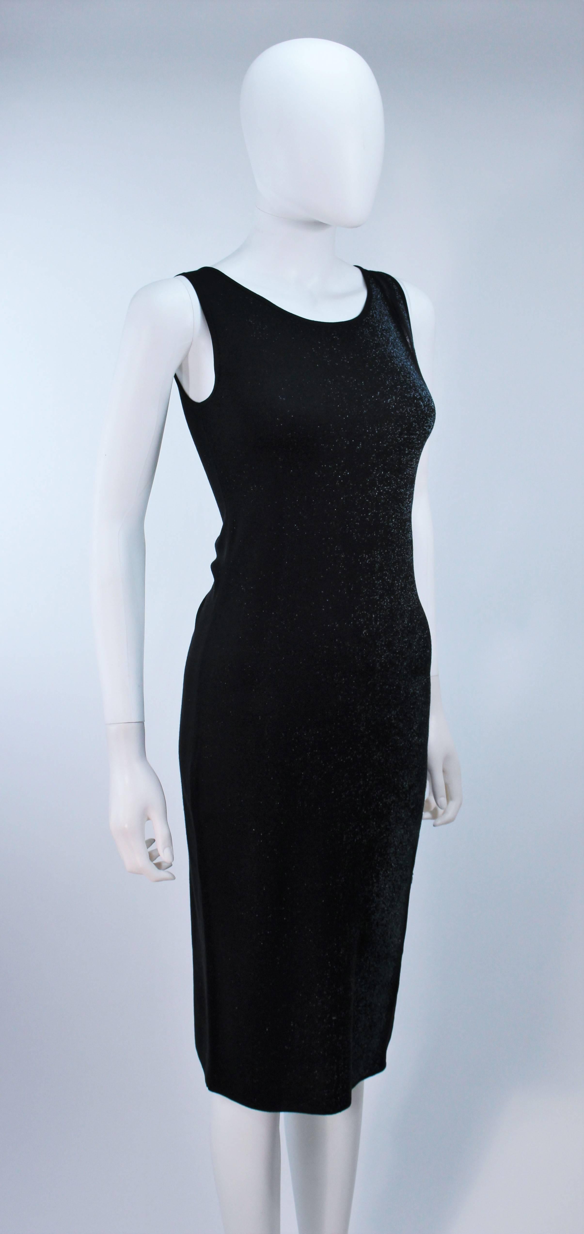 PORTS Black and Navy Metallic Stretch Dress with Sheer Detailing Size XS For Sale 1