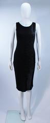 PORTS Black and Navy Metallic Stretch Dress with Sheer Detailing Size XS