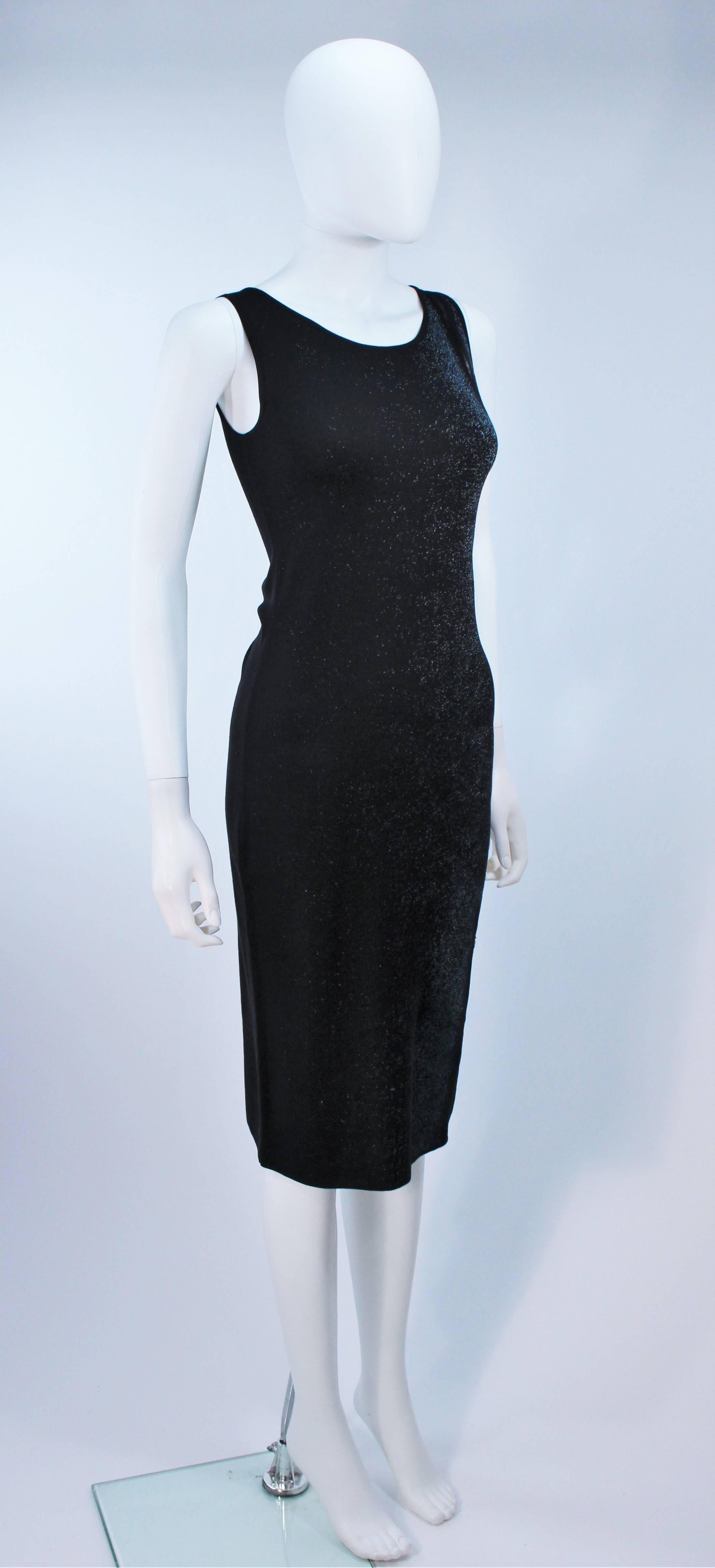 Women's PORTS Black and Navy Metallic Stretch Dress with Sheer Detailing Size XS For Sale