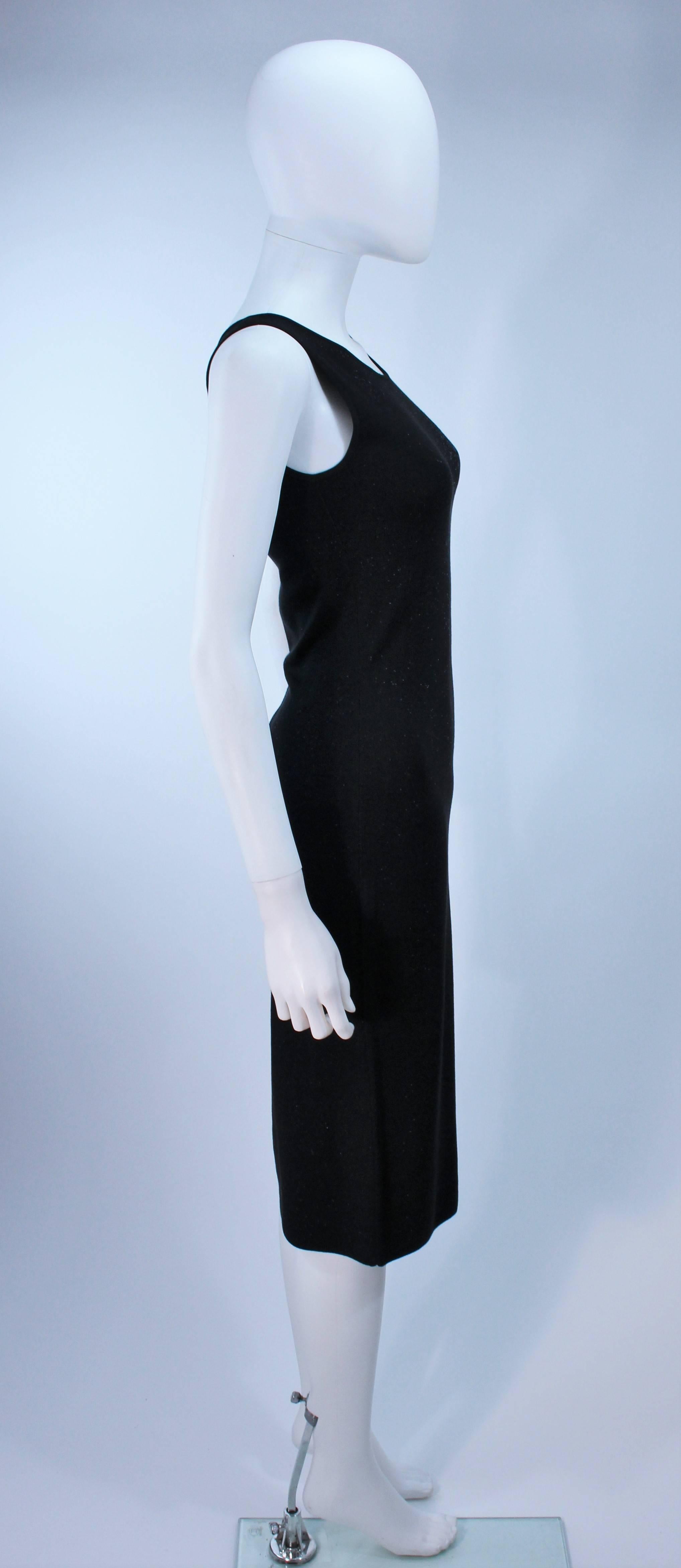 PORTS Black and Navy Metallic Stretch Dress with Sheer Detailing Size XS For Sale 2