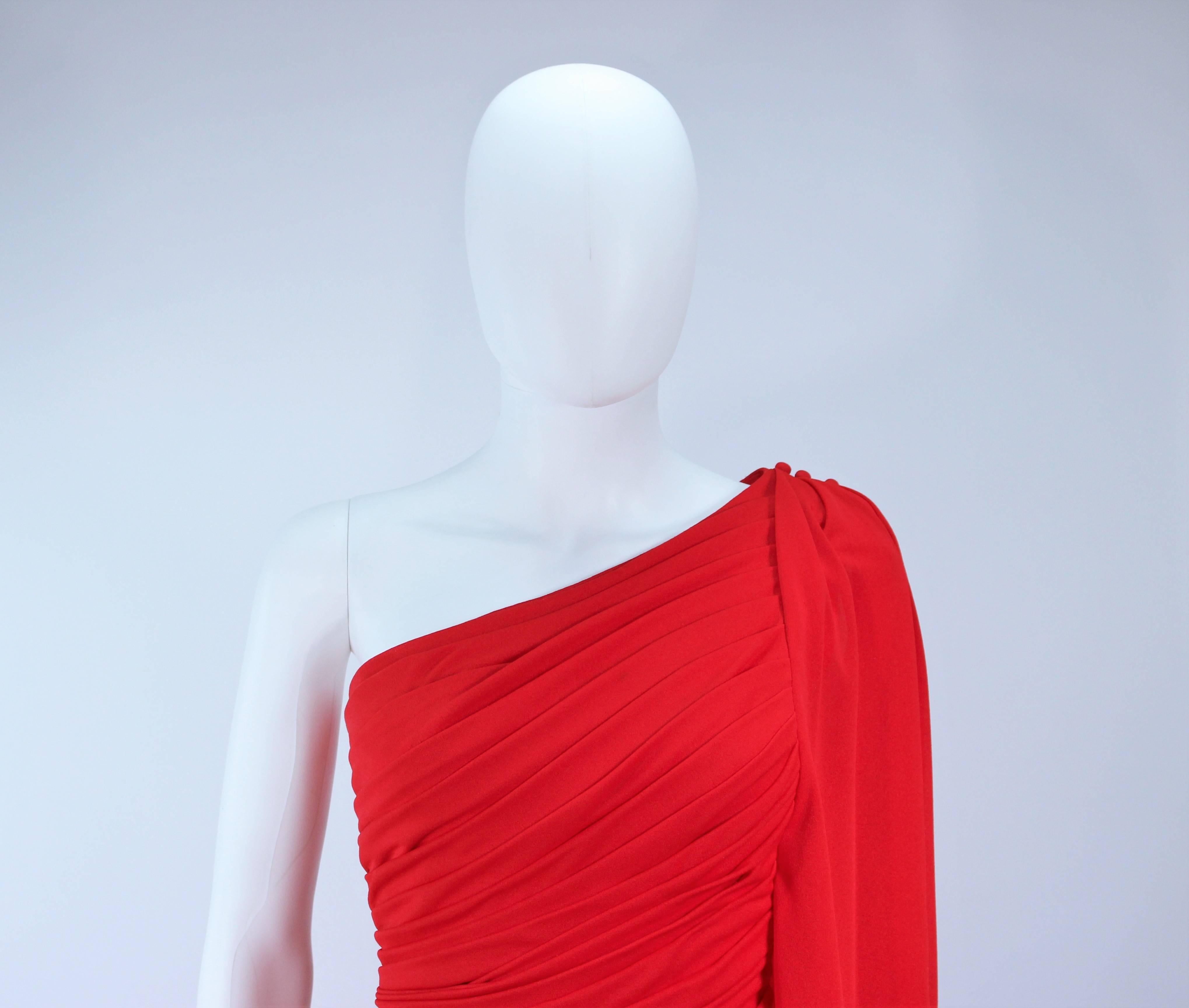 Women's ESTEVEZ Red Draped Gathered Jersey Goddess Gown Size 8 10