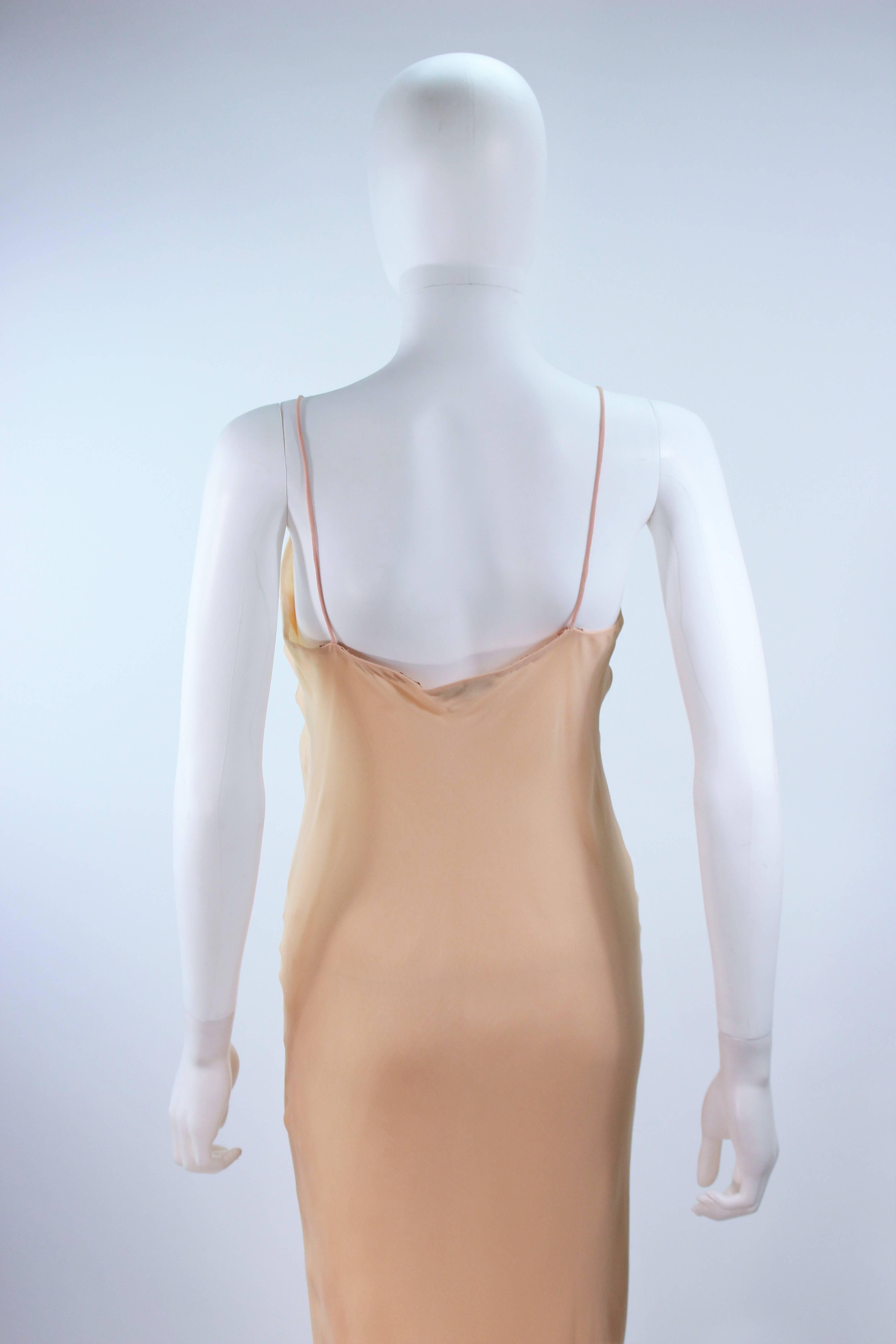 HALSTON Nude Bias Silk Chiffon Dress Size 4  4
