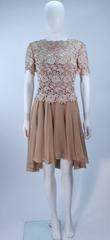 TRAVILLA Floral Lace Cocktail Dress with Chiffon Skirt Size 4 6