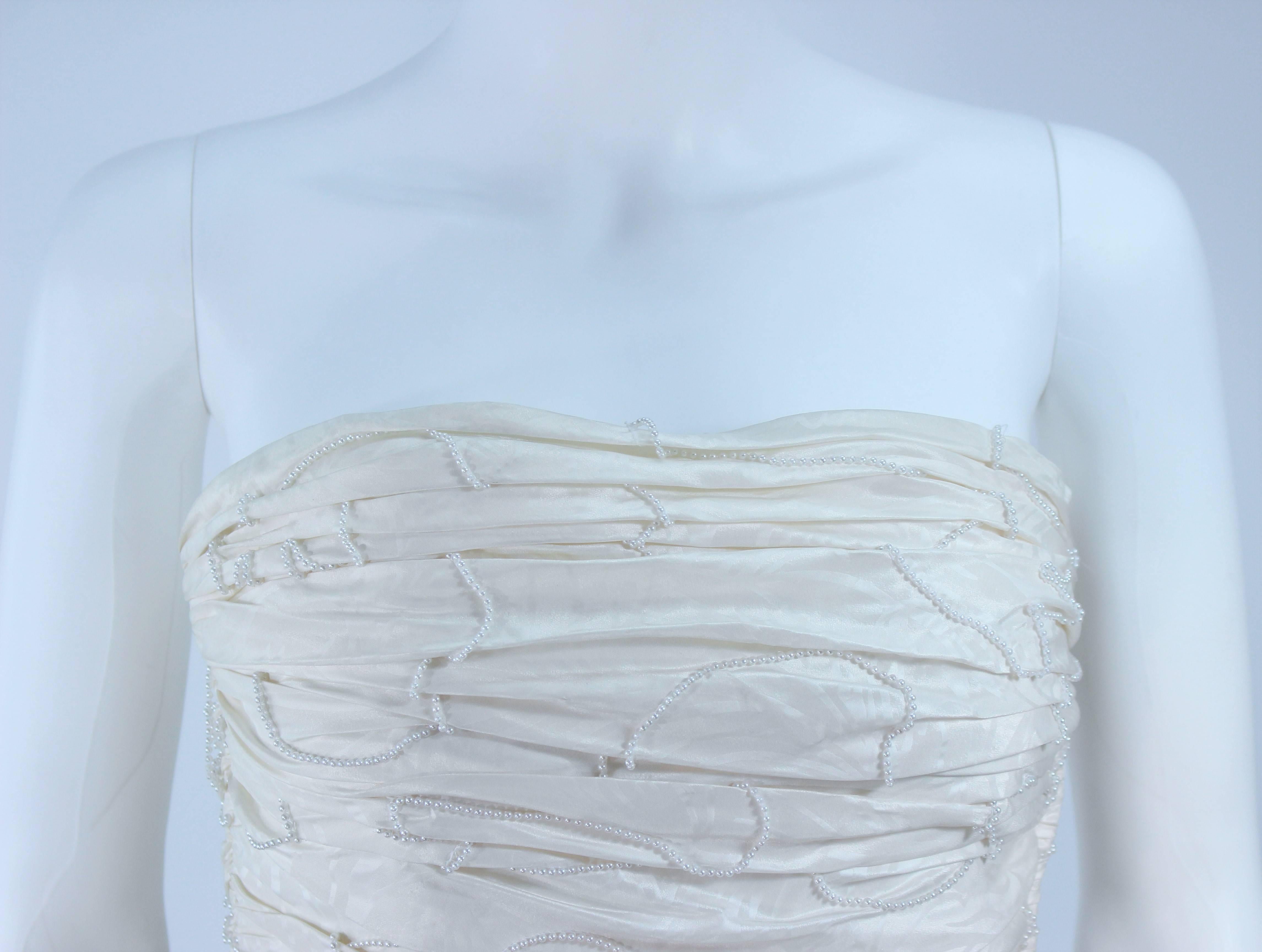 white pearl beaded dress