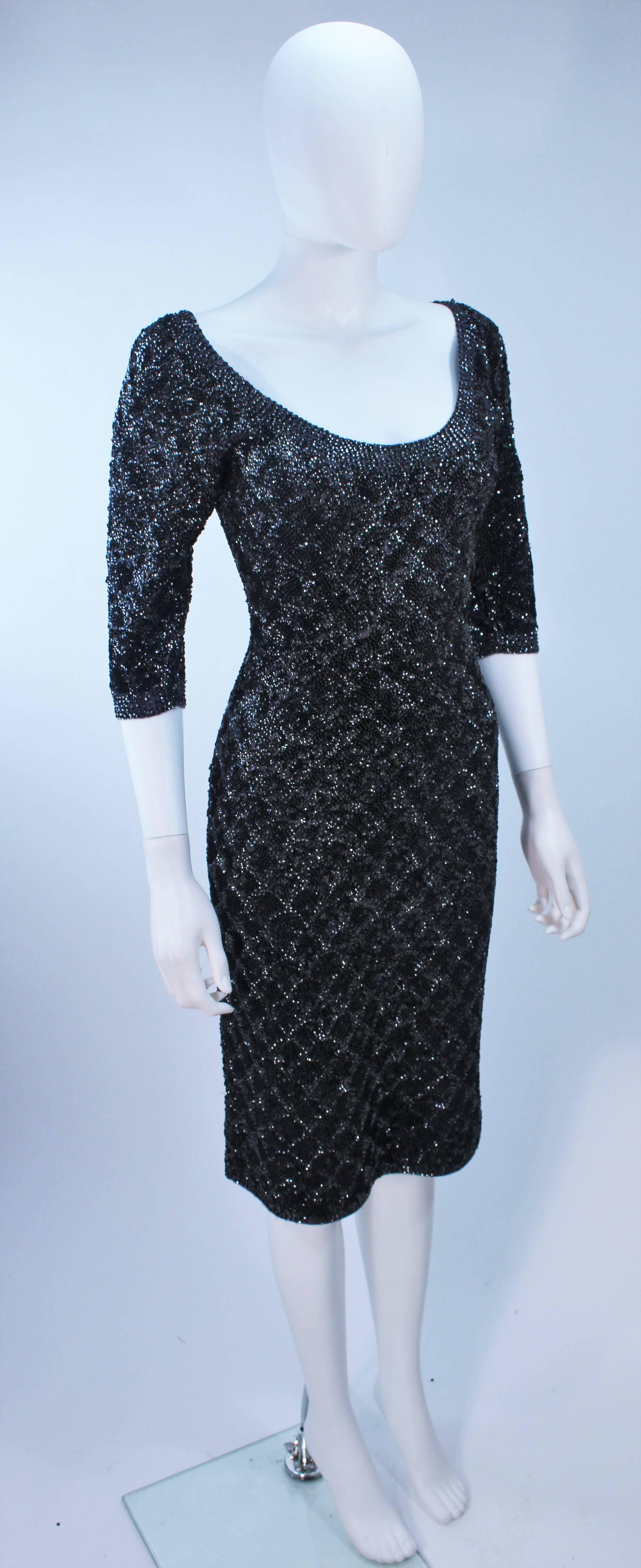 SYDNEY'S BEVERLY HILLS Robe de cocktail en maille extensible noire et bronze métallisé 4 6 Pour femmes en vente