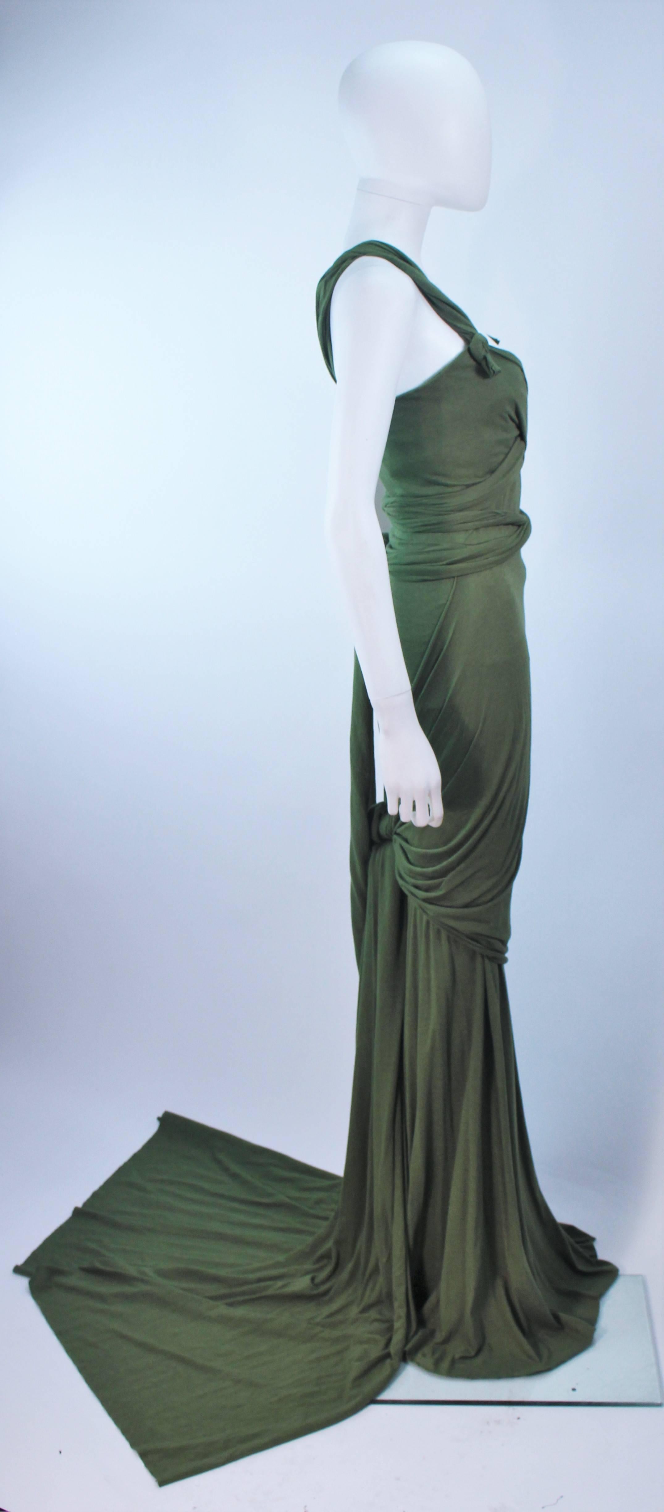 ELIZABETH MASON COUTURE Bamboo Jersey Eco Chic Draped Gown Made To Order For Sale 1