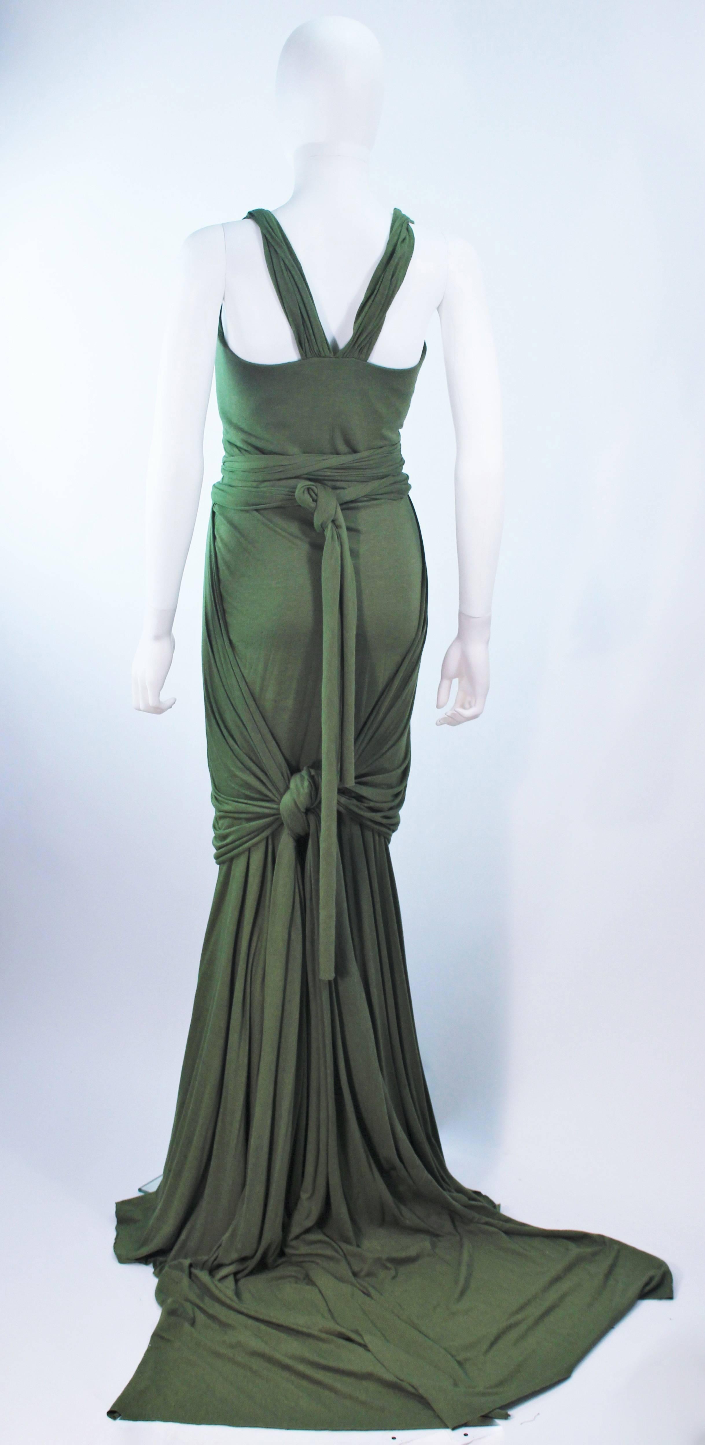 ELIZABETH MASON COUTURE Bamboo Jersey Eco Chic Draped Gown Made To Order For Sale 3