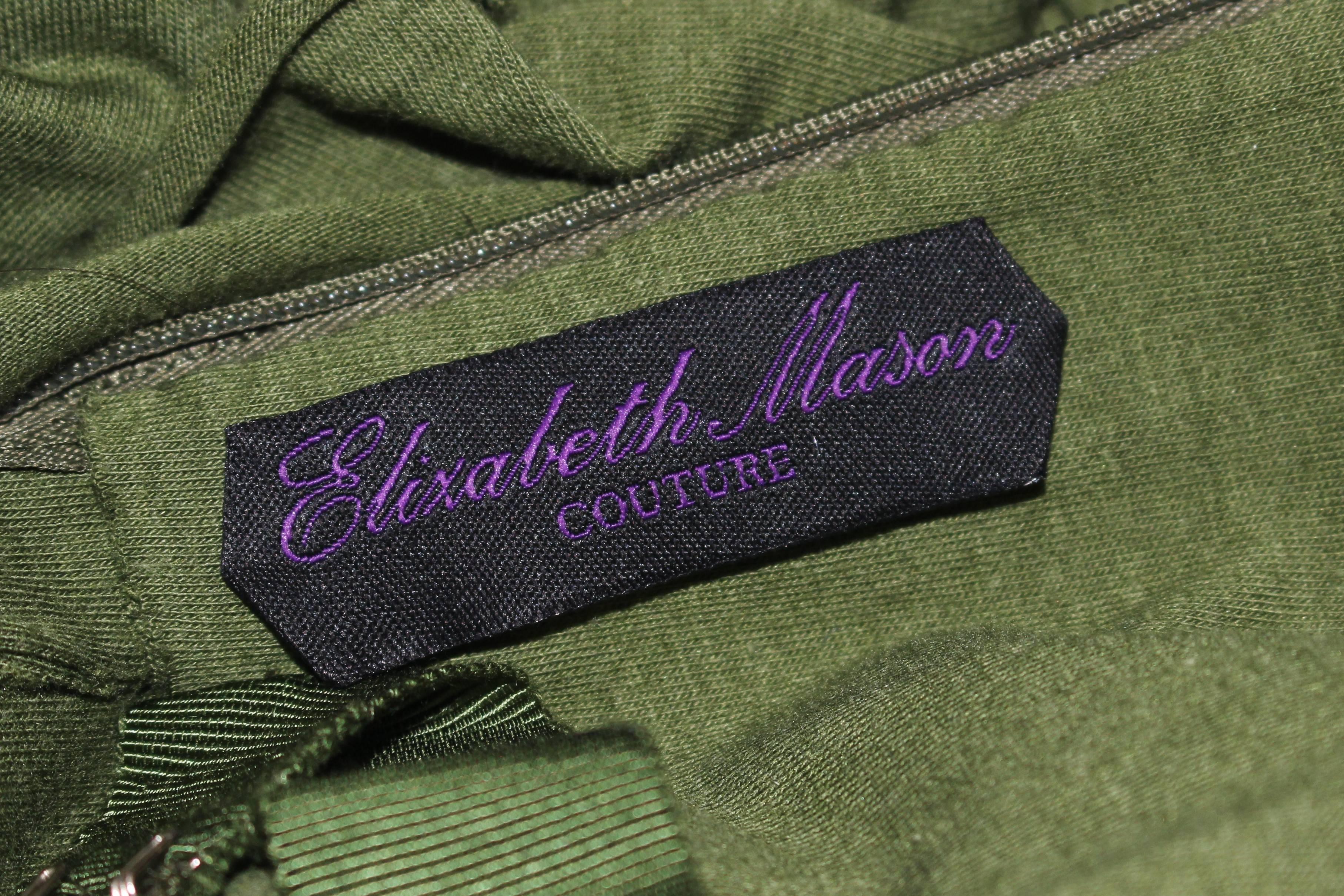 Robe drapée éco-chic Elizabeth Mason Couture en jersey de bambou, confectionnée sur commande en vente 5