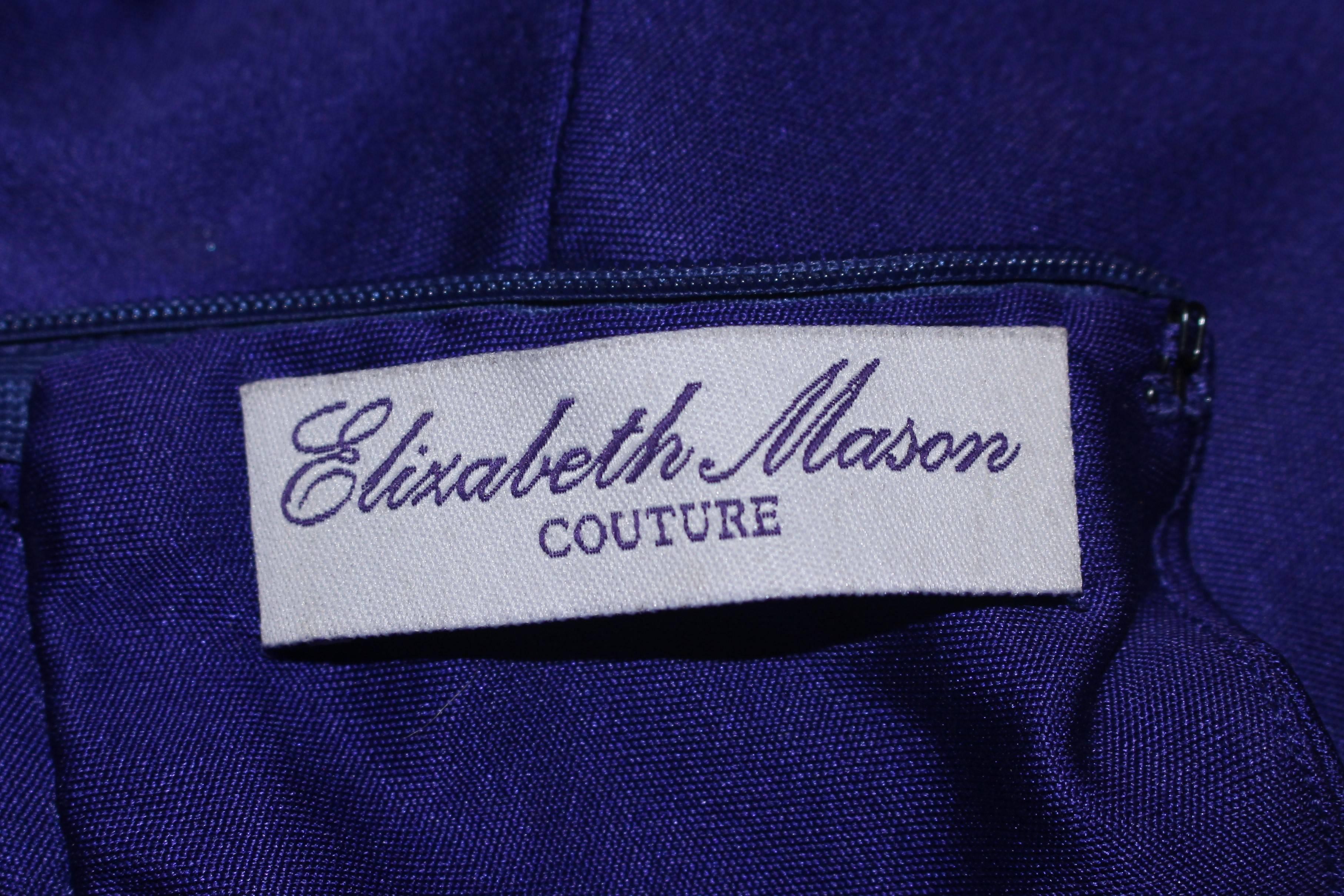 ELIZABETH MASON COUTURE Purple Silk Jersey Draped Halter Gown Made to Order For Sale 4