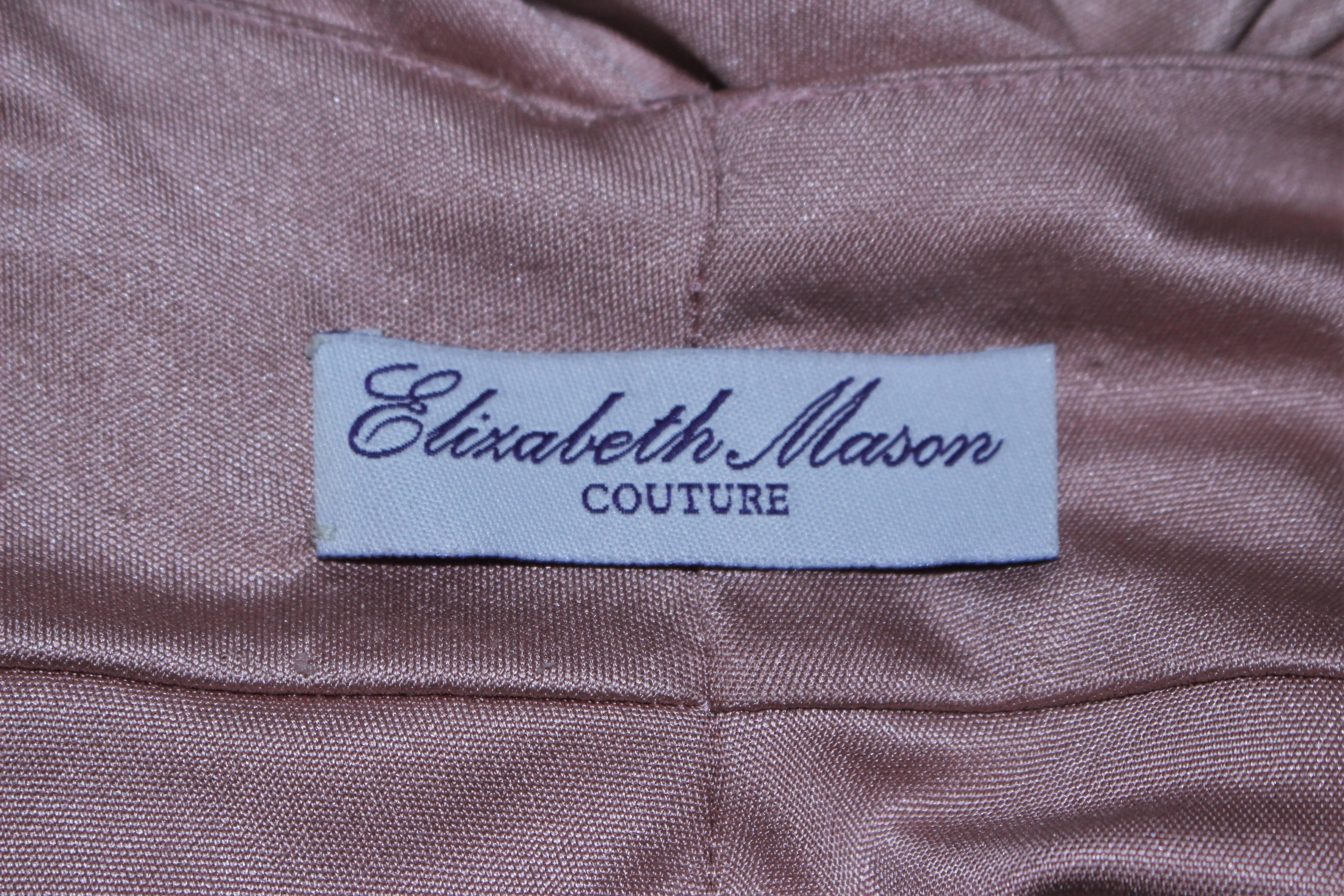 ELIZABETH MASON COUTURE Robe asymétrique en jersey de soie Blush Made To Order en vente 5