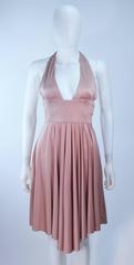 ELIZABETH MASON COUTURE Blush Silk Jersey Halter Cocktail Dress Made To Order