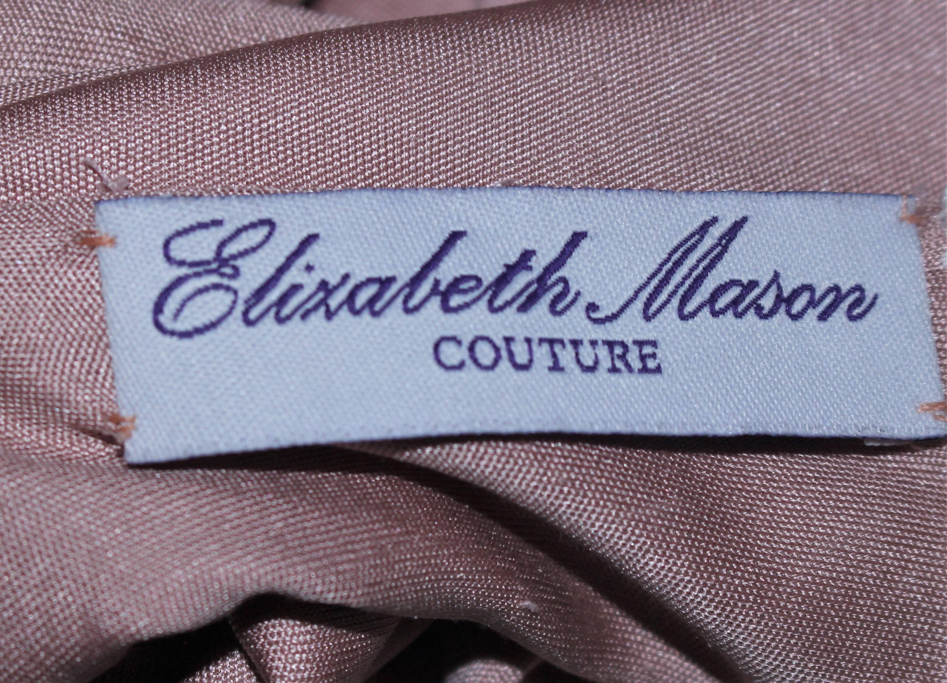 ELIZABETH MASON COUTURE Blush Silk Jersey Halter Cocktail Dress Made To Order For Sale 4