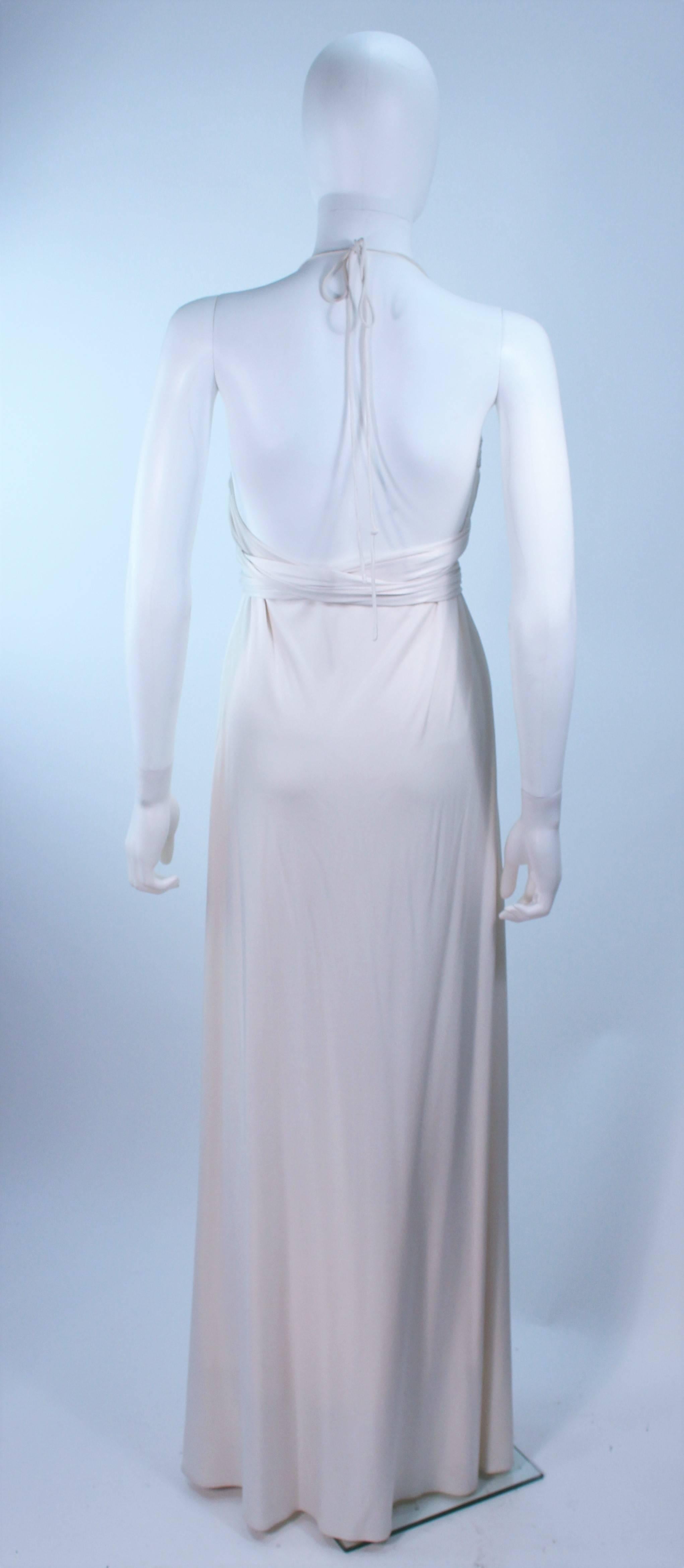 ELIZABETH MASON COUTURE White Silk Jersey Draped Gown Made To Order For Sale 4