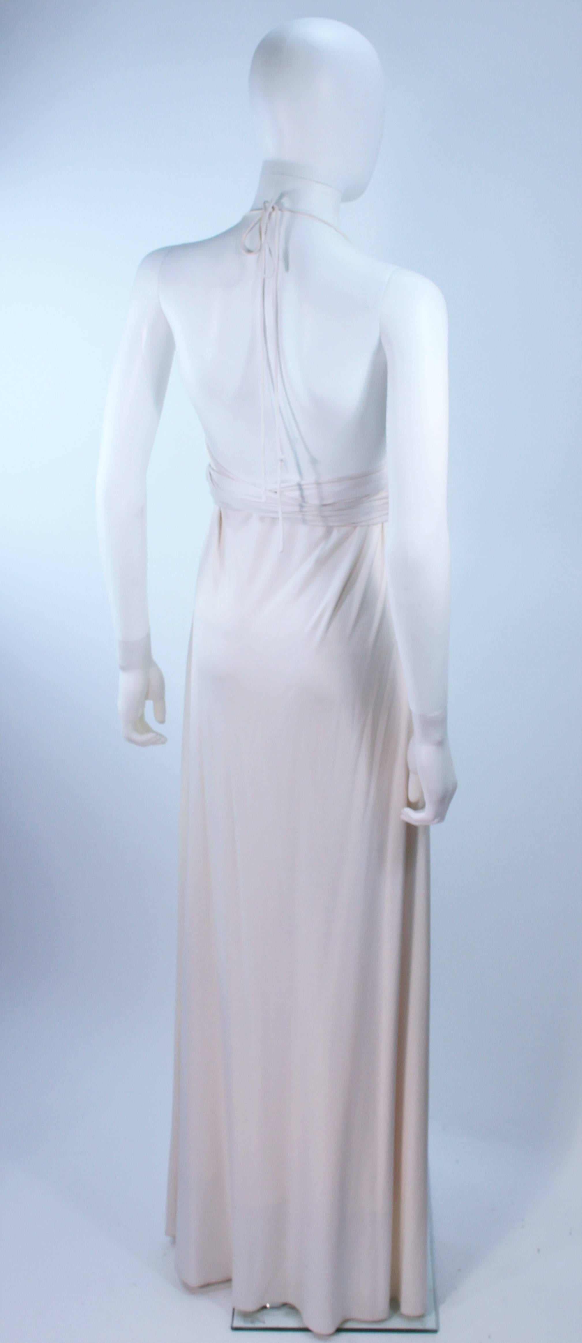ELIZABETH MASON COUTURE White Silk Jersey Draped Gown Made To Order For Sale 3